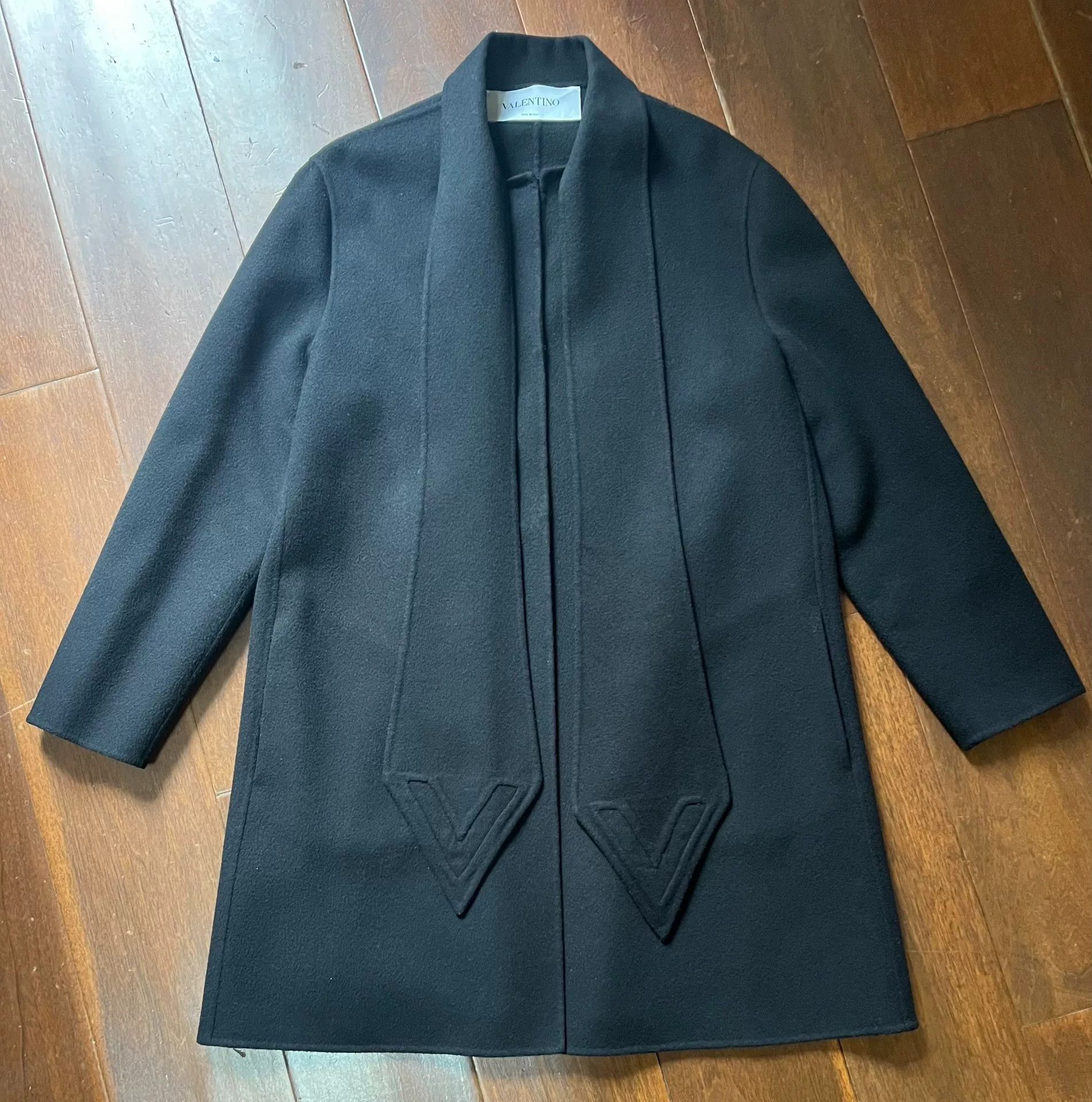 Valentino Wool Cashmere Scarf Collar Coat