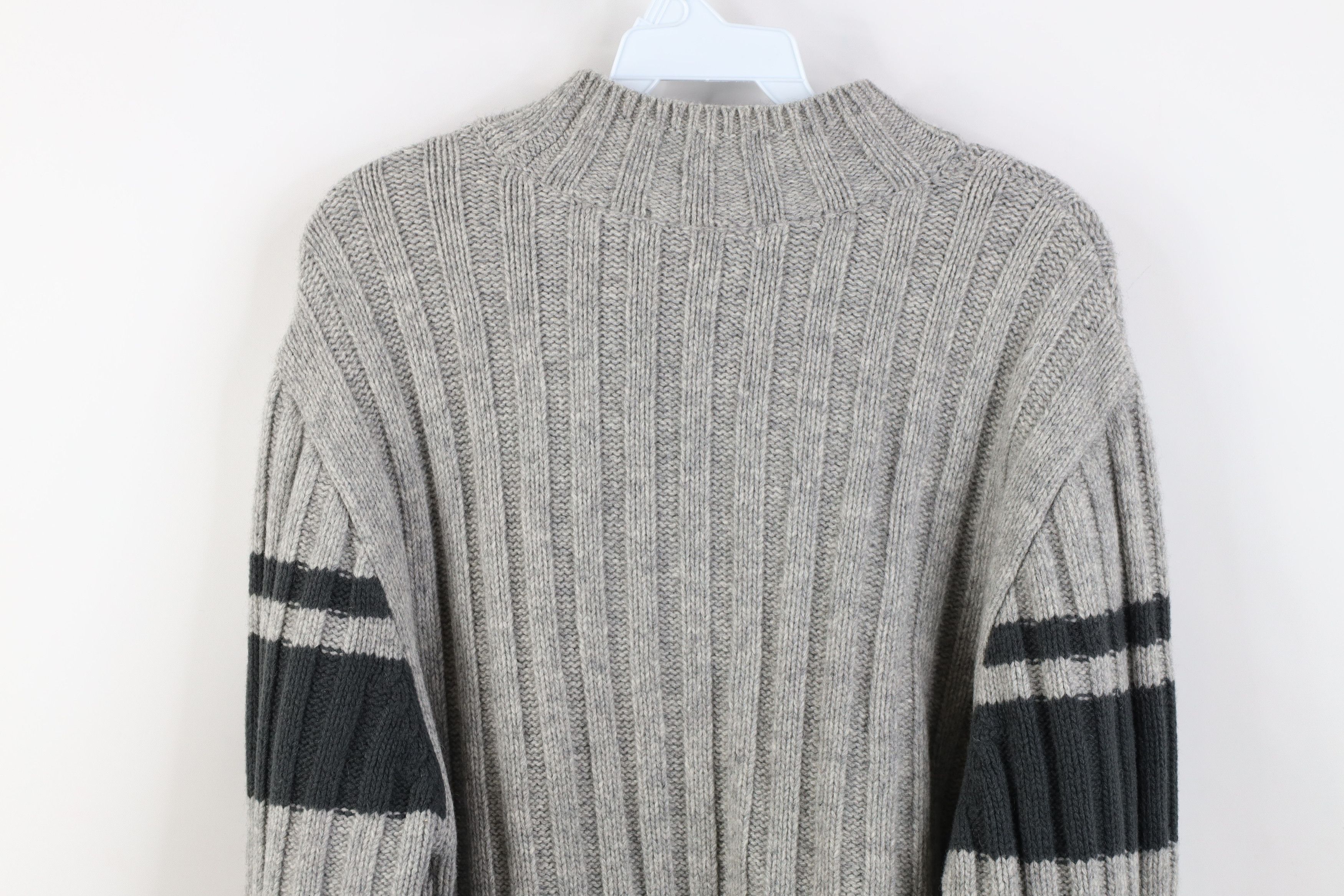 Vintage Vintage 90s Streetwear Block Ribbed Knit Mock Neck Sweater Size US M / EU 48-50 / 2 - 11 Thumbnail