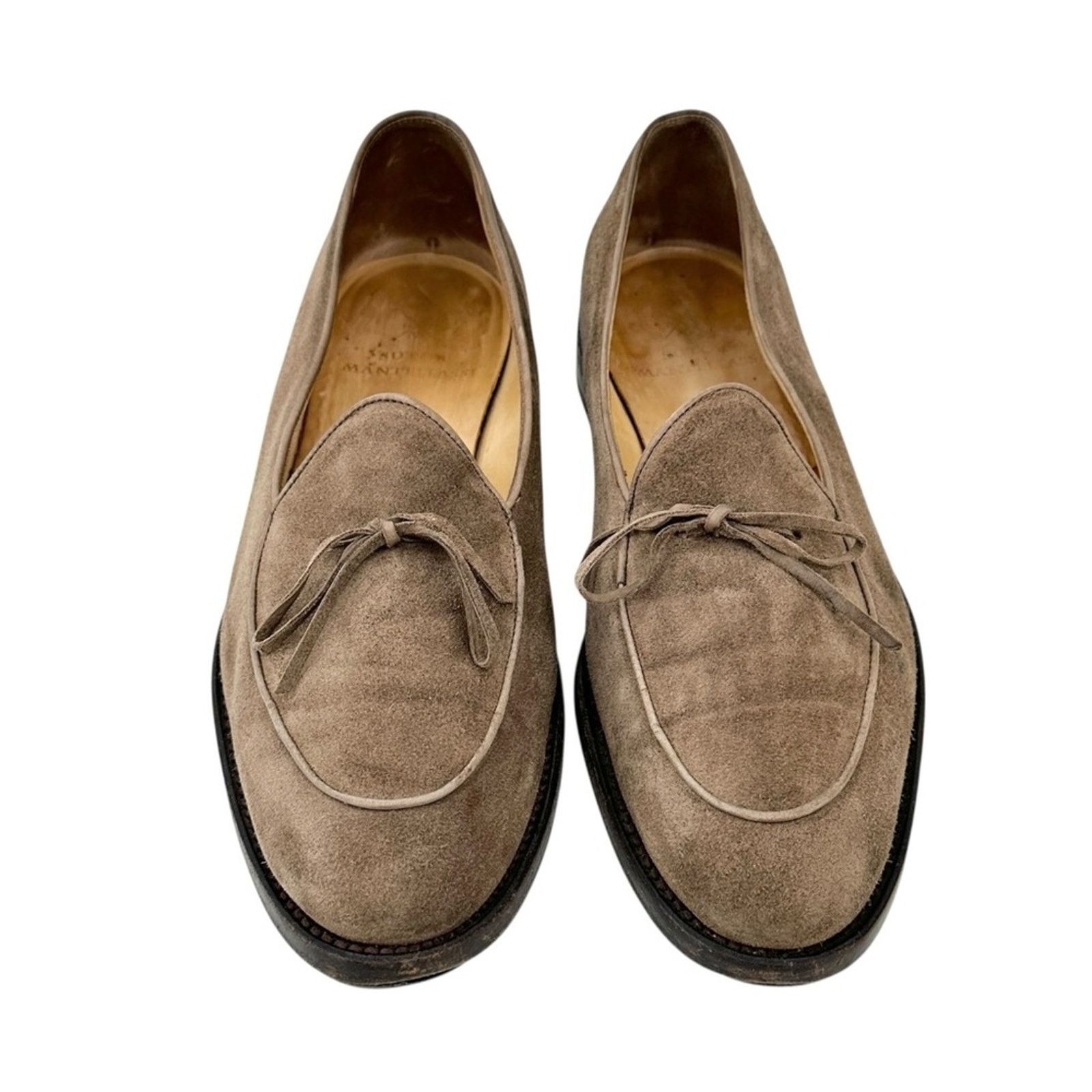 Sutor Mantellassi Gray Brown Suede Leather Driving Shoes Slip On Loafers Size US 8.5 / EU 41-42 - 3 Thumbnail