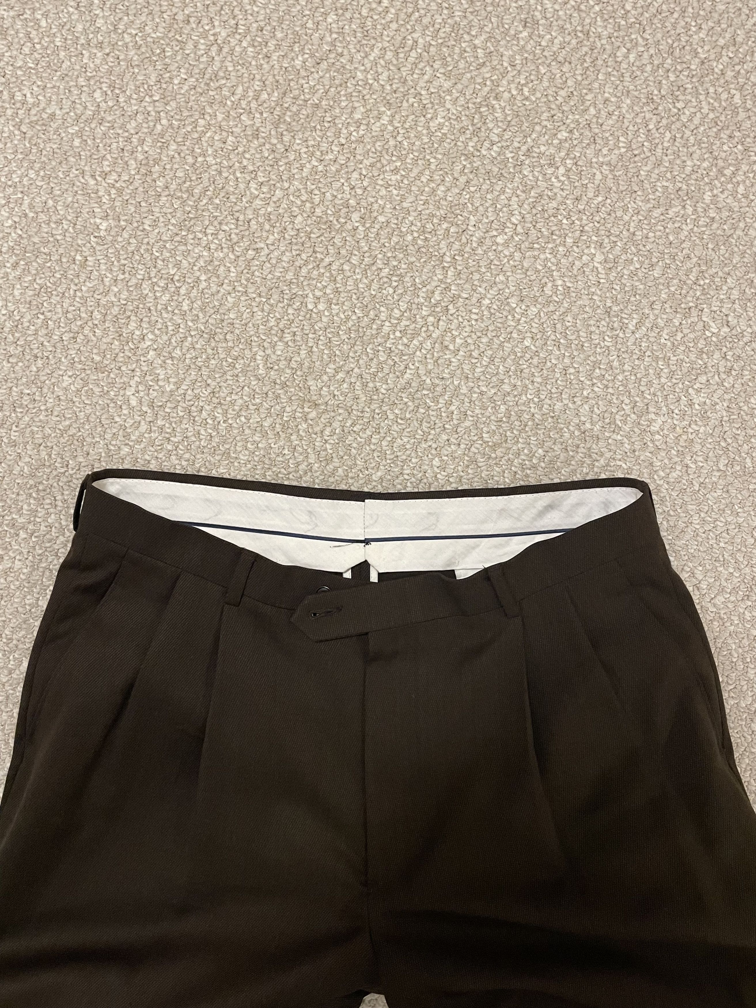 Designer × Hart Schaffner Marx Hart Schaffner Marx Brown Wool Pleated Trousers Size 36R - 4 Thumbnail