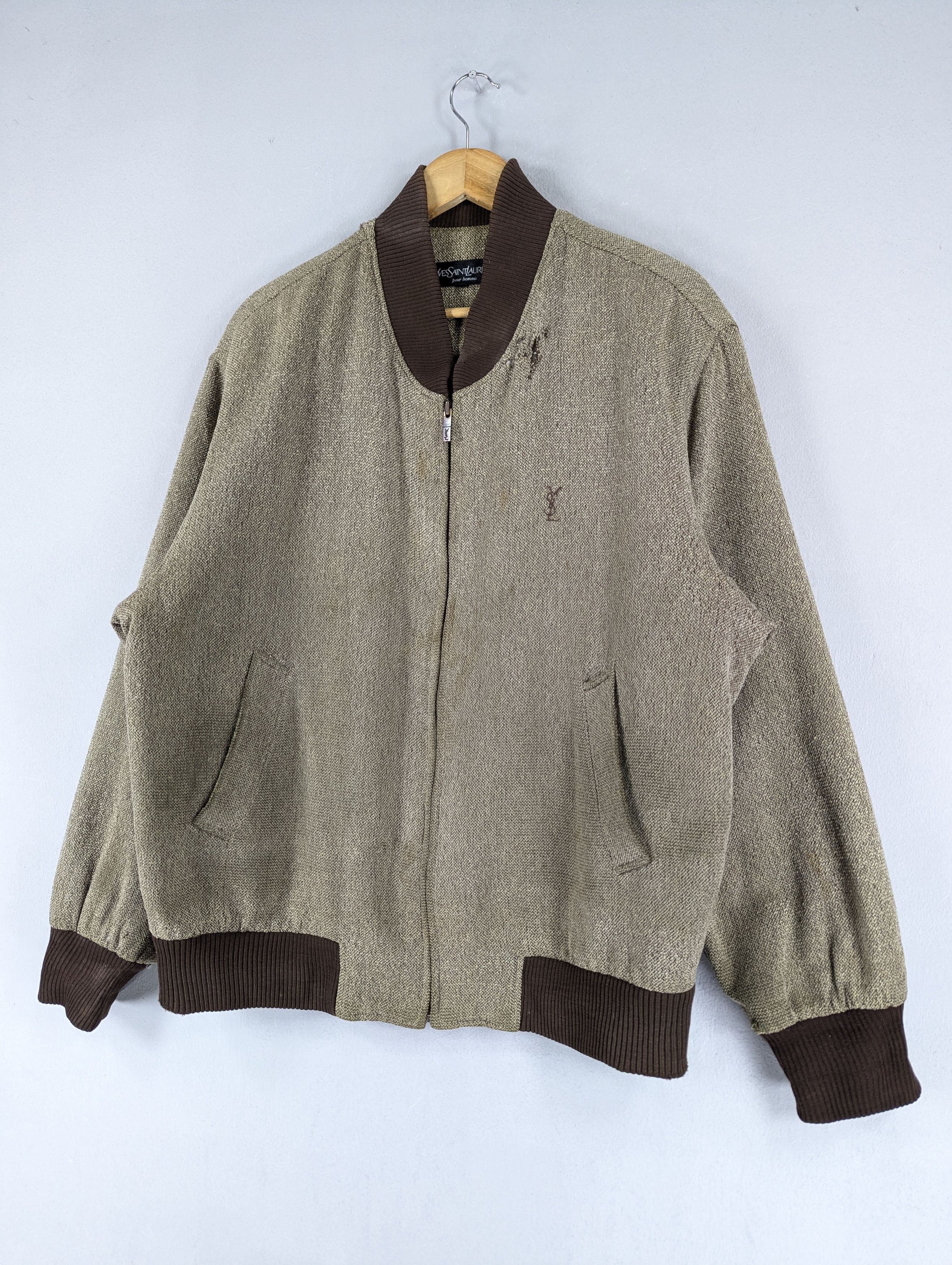 Yves Saint Laurent Vintage Yves Saint Laurent Ysl Distressed Bomber Jacket Size US L / EU 52-54 / 3 - 2 Thumbnail