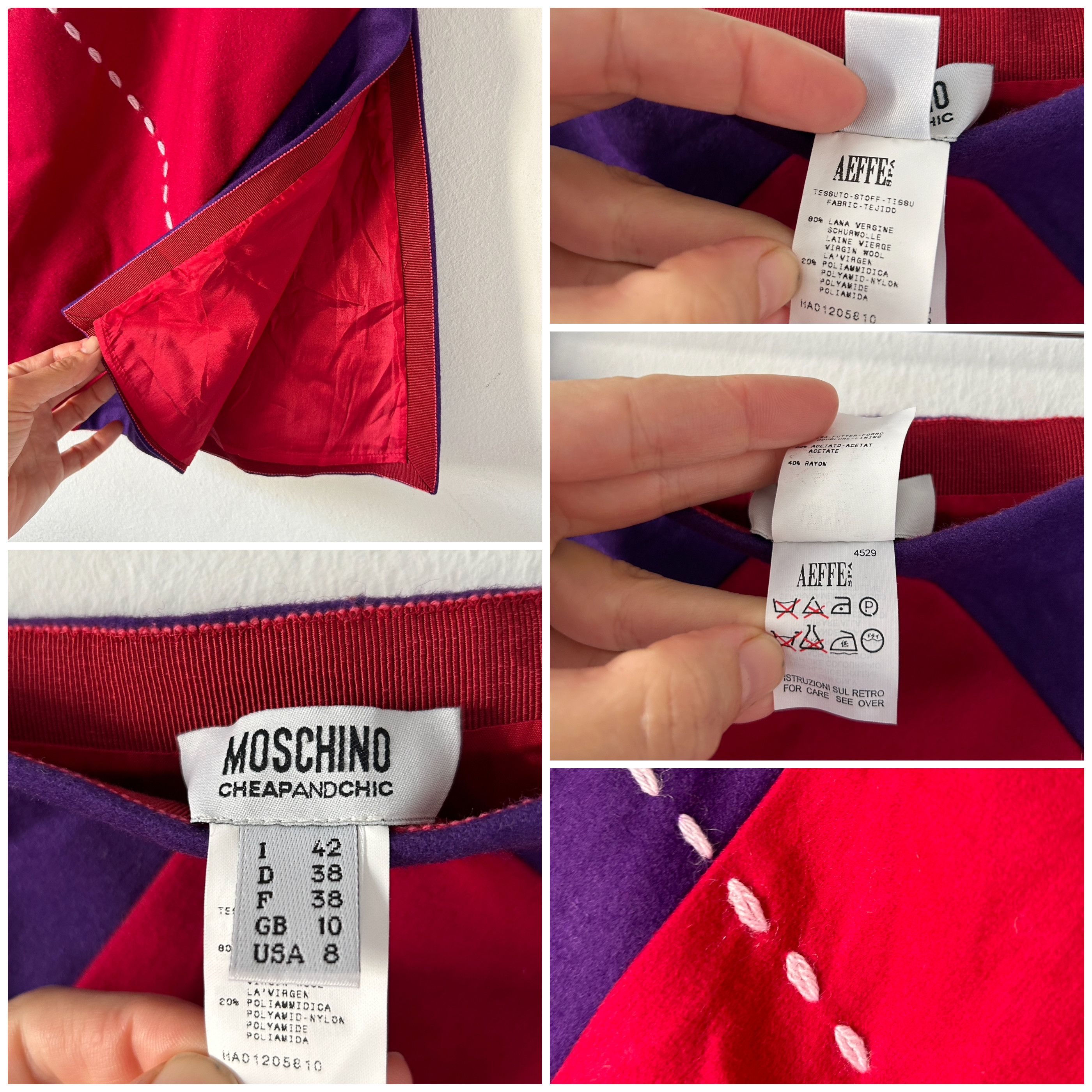 Moschino Moschino vintage 90s argyle wool skirt Size 27" / US 4 / IT 40 - 9 Thumbnail