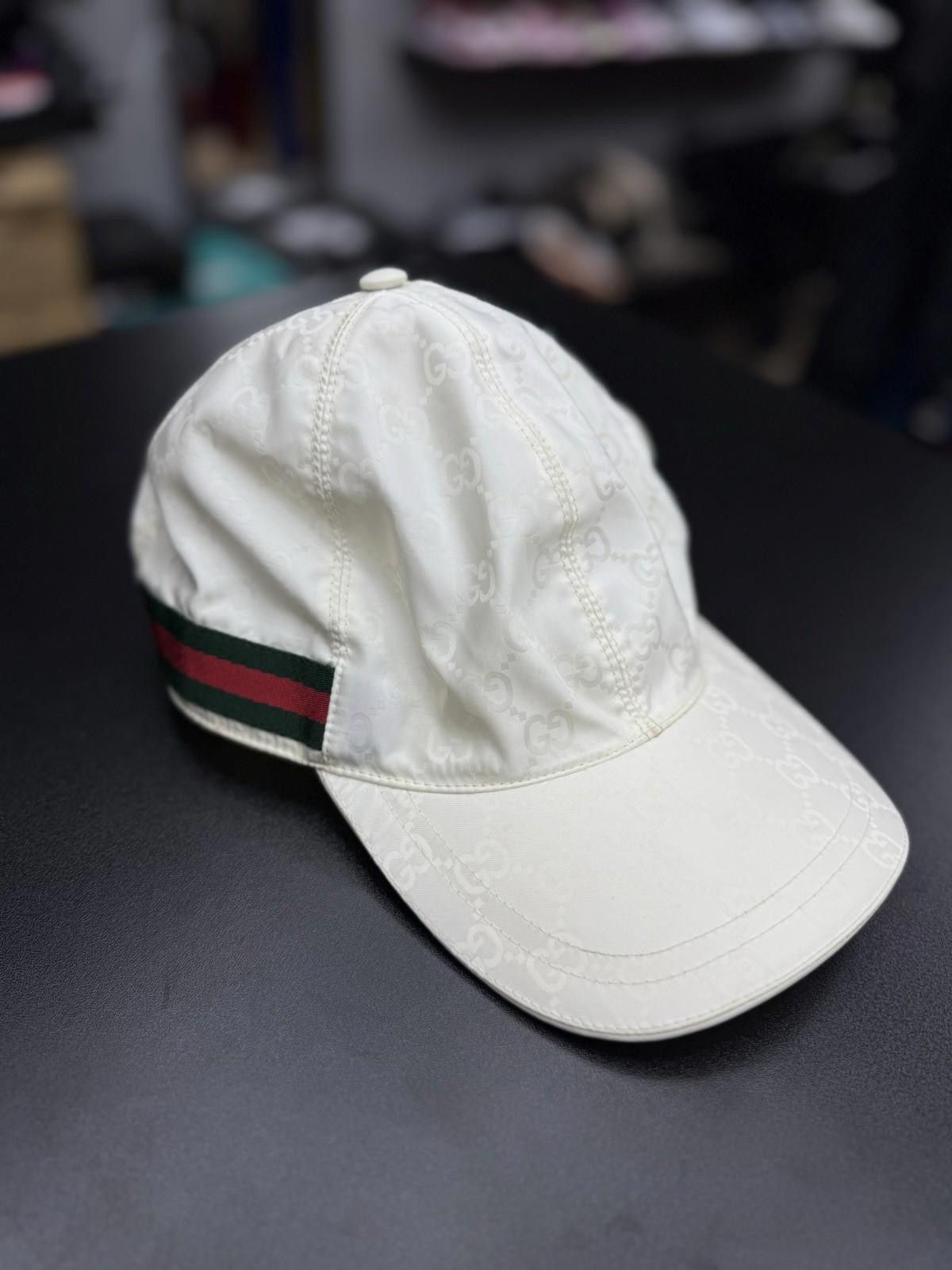 Gucci GUCCI Double G White Baseball Cap Nylon Luxurious Hat Size ONE SIZE - 5 Thumbnail
