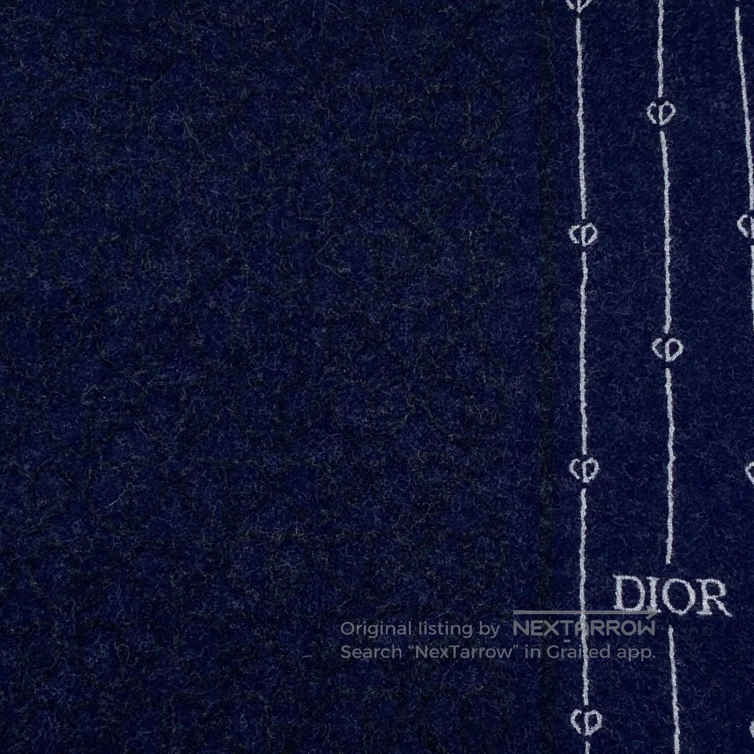 Dior Dior Blue CD Embroidered Wool Scarf. Size ONE SIZE - 3 Thumbnail