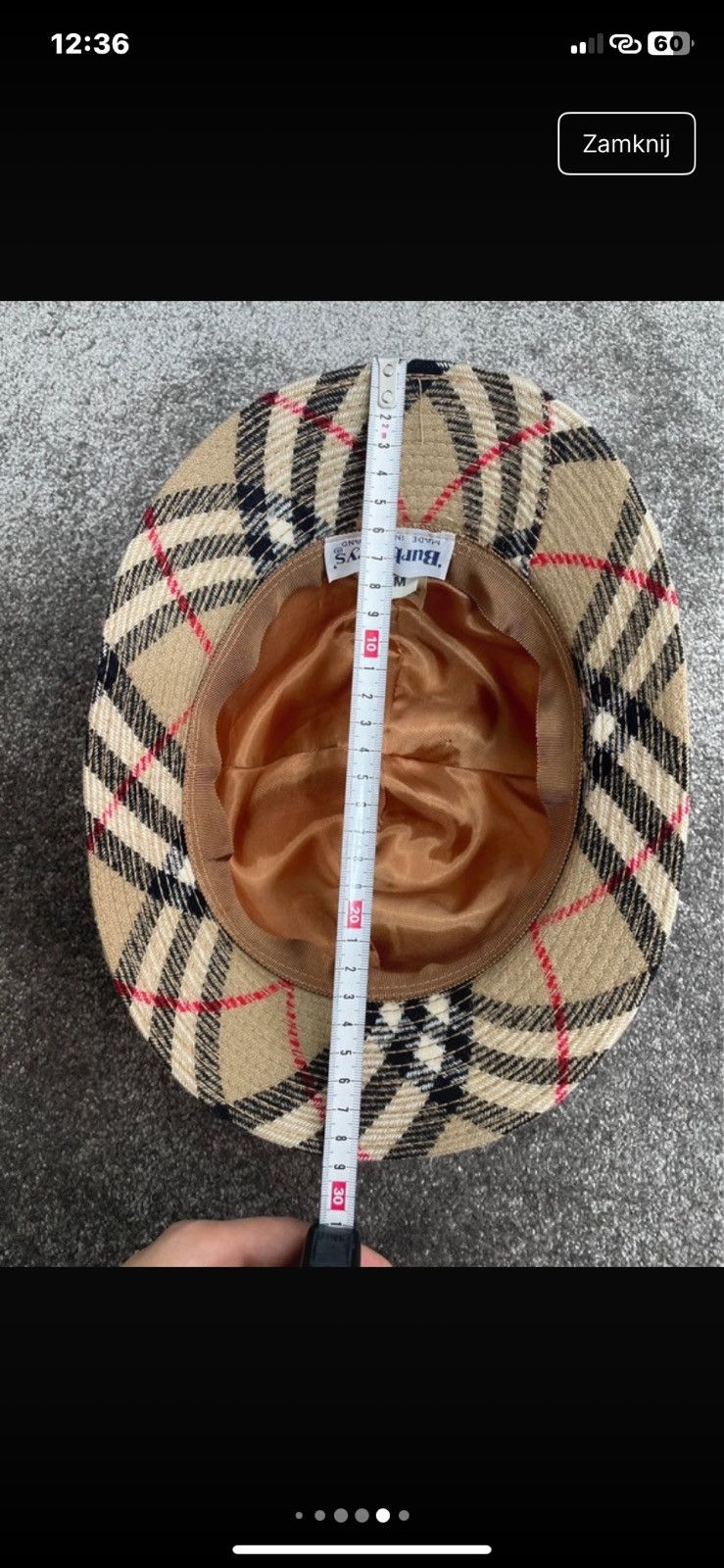 Burberry Vintage Burberrys Wool Hat Beige Brown Made in England 90s Size ONE SIZE - 8 Thumbnail