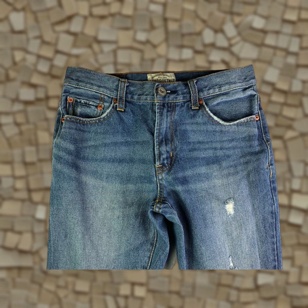 Aeropostale AeroPostale Essex Straight Leg Jeans Mens 29x29 Blue Denim Medium Zip Logo Vintage Not N/A Size US 29 - 1 Thumbnail