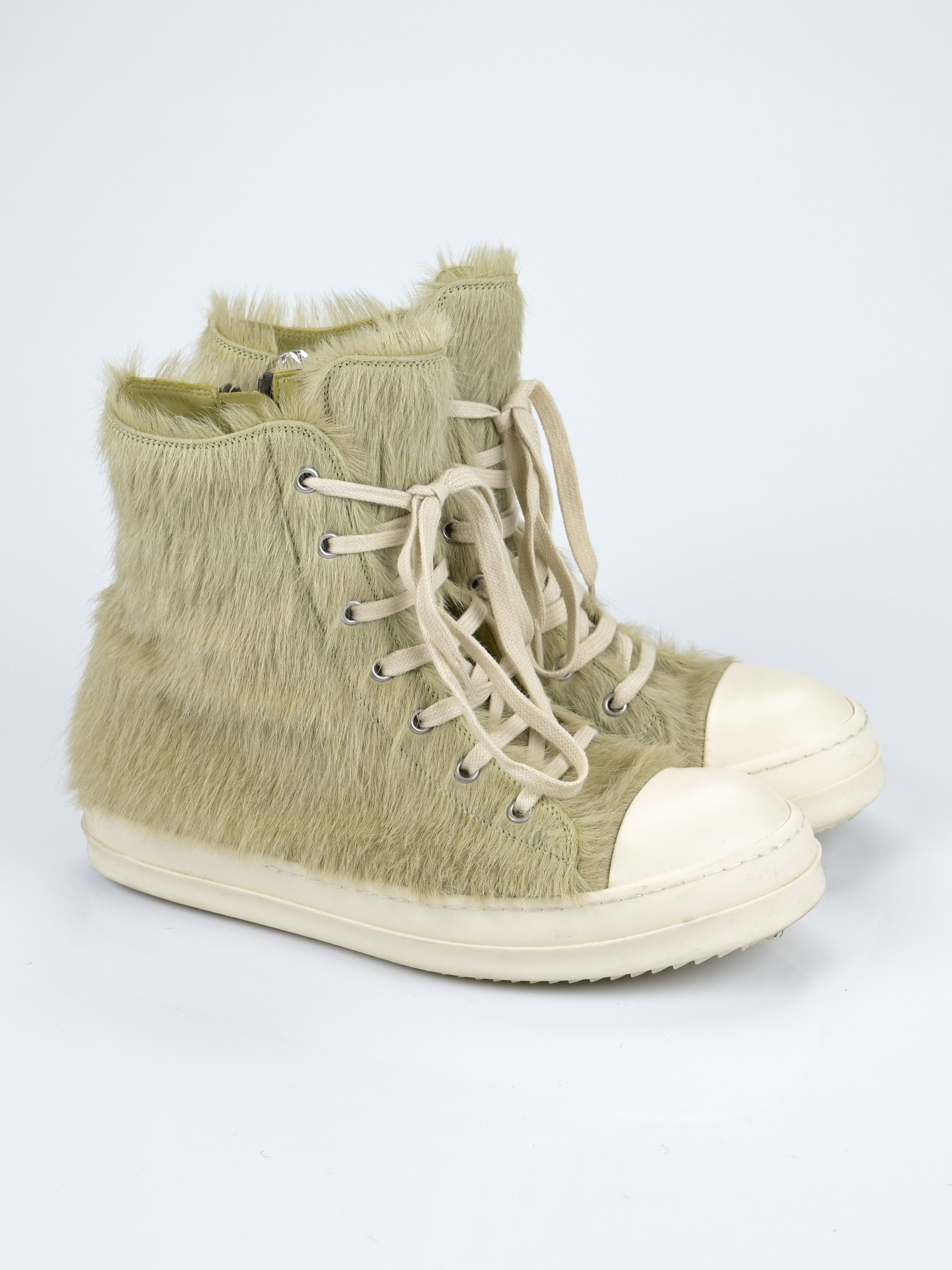 Rick Owens Acid Green Pony Hair Ramones Size US 9 / EU 42 - 1 Thumbnail