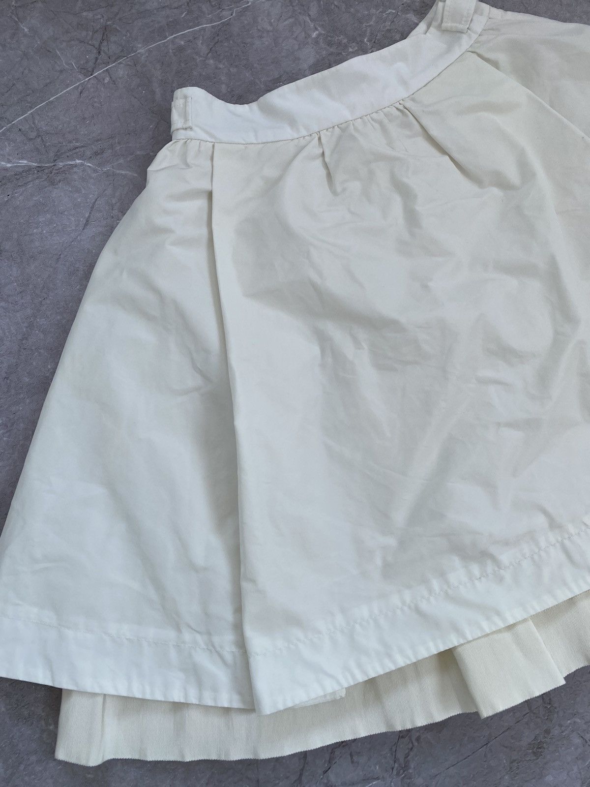 Moncler Nylon Chiffon Layered Ruffled Midi Skirt White