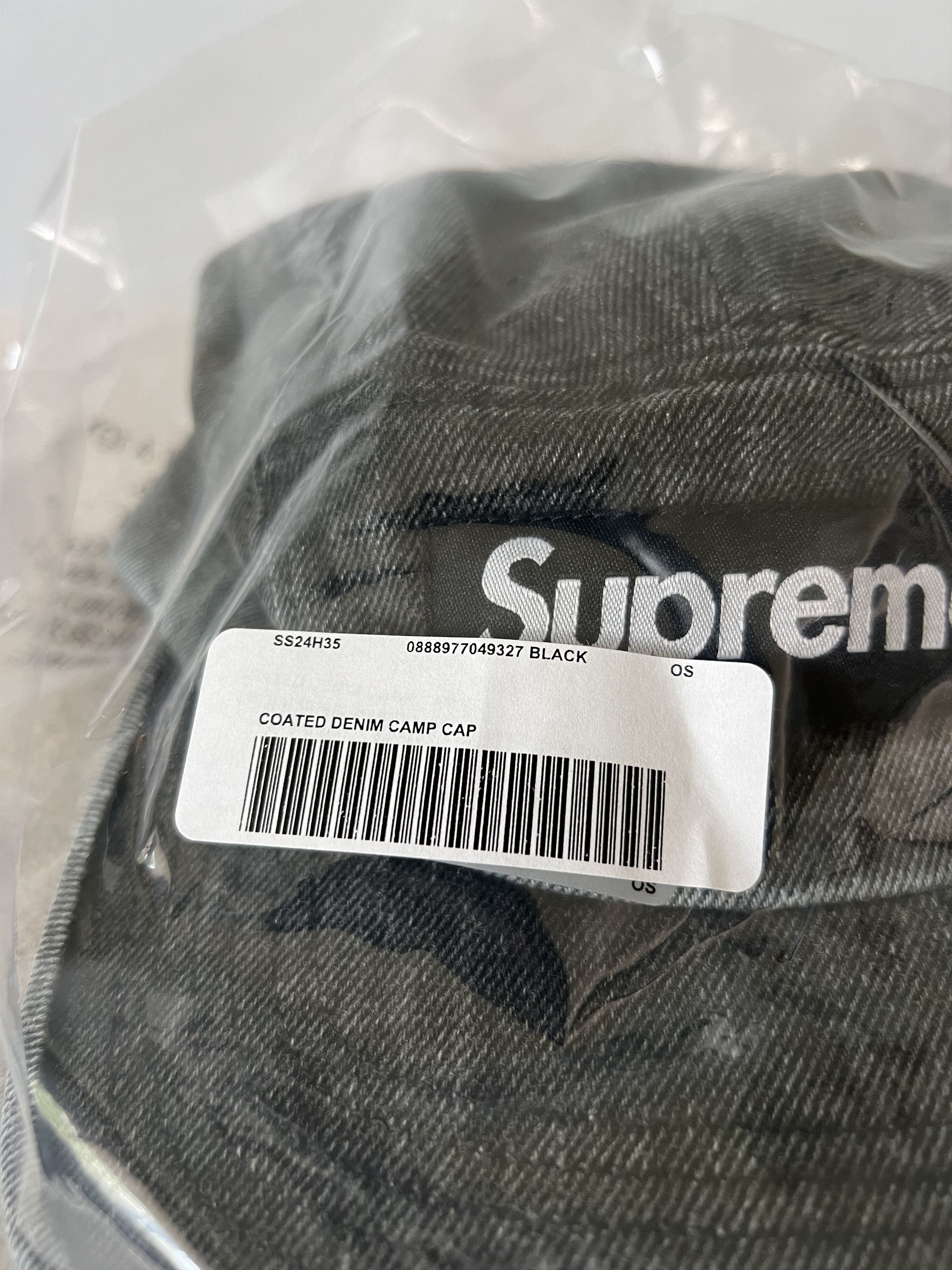 Supreme Supreme Coated Denim Camp Cap in Black Size ONE SIZE - 3 Thumbnail