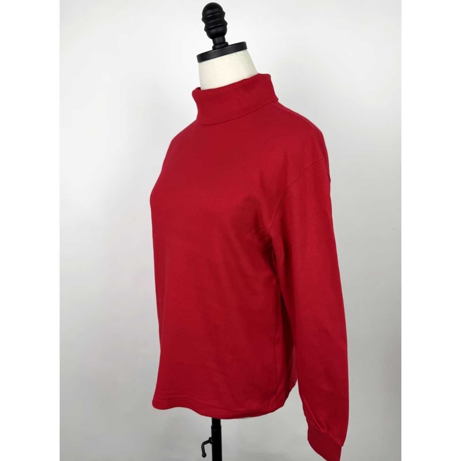 Vintage VINTAGE Westbound Shirt Women XS? 90s Long Sleeve Turtleneck Red Cotton Knit Minimal Retro Size S / US 4 / IT 40 - 5 Thumbnail