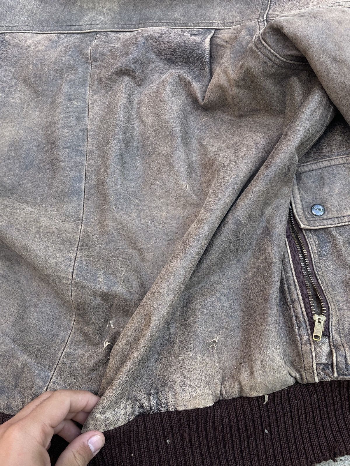 Other Vintage Brown Leather Aviator Bomber Jacket Size US L / EU 52-54 / 3 - 16 Thumbnail