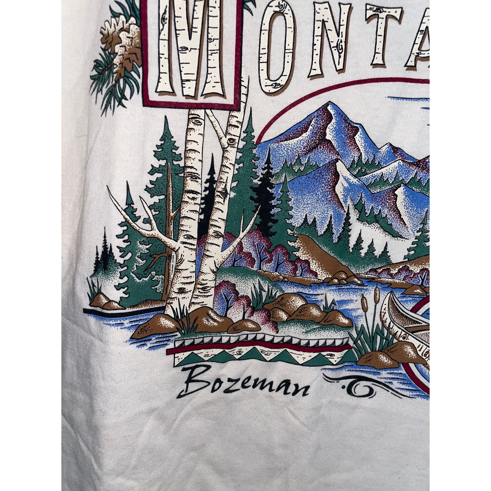 Vintage Vintage Montana Tee Signal Sport USA Nature Ringer L 90s Size US L / EU 52-54 / 3 - 3 Thumbnail
