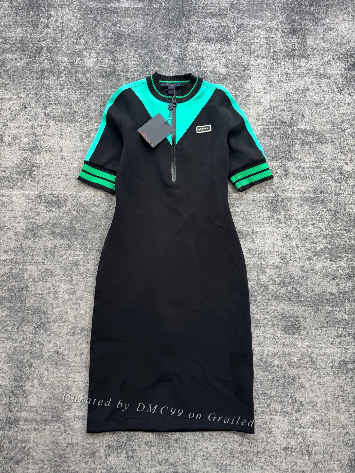 Louis Vuitton Louis Vuitton Black Green Sport Dress Size XXS / US 00 / IT 34 - 1 Thumbnail