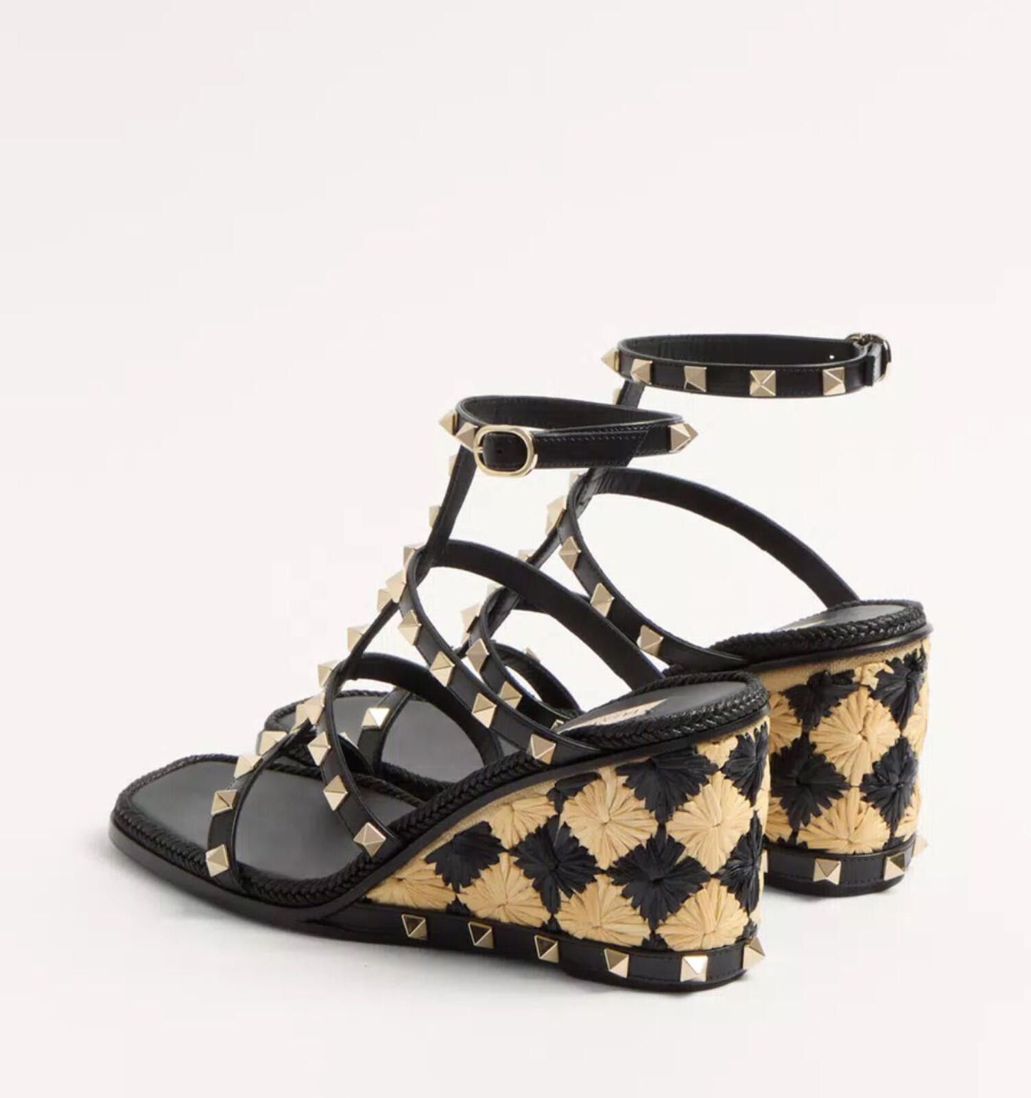 Other Valentino Rockstud Checker Embroidery Sandal Size US 7.5 / IT 37.5 - 4 Thumbnail