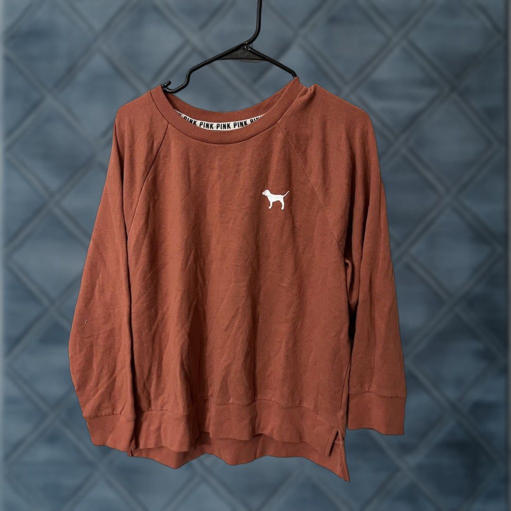 Vintage PINK Victoria's Secret Womens Sweatshirt Logo Small Burnt Orange Size S / US 4 / IT 40 - 1 Thumbnail