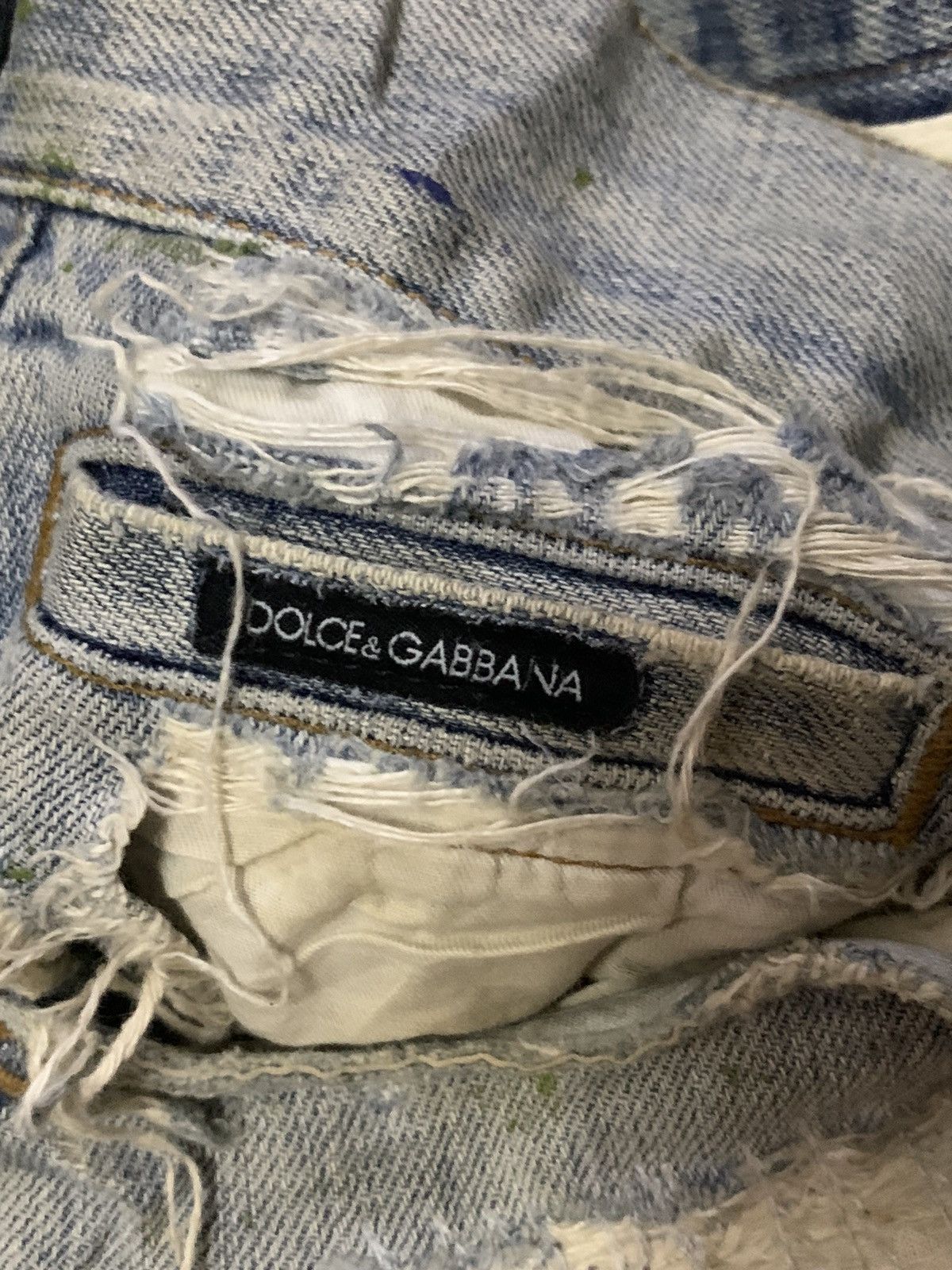 Dolce & Gabbana Dolce And Gabbana Painted Flare Short Denim Jeans Size US 40 / EU 56 - 9 Thumbnail