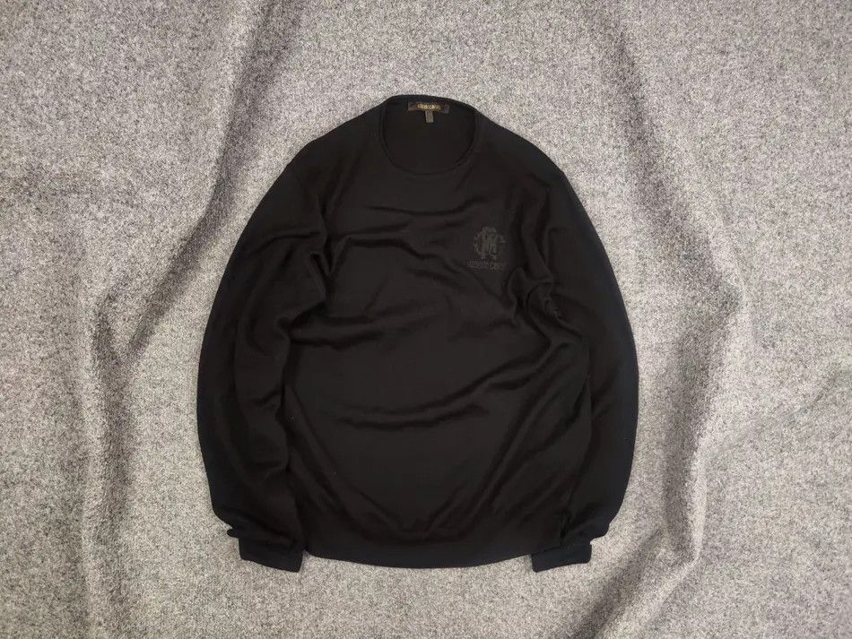 Roberto Cavalli Roberto Cavalli Lana Wool Classic Logo Black Light Sweater Size US M / EU 48-50 / 2 - 1 Thumbnail