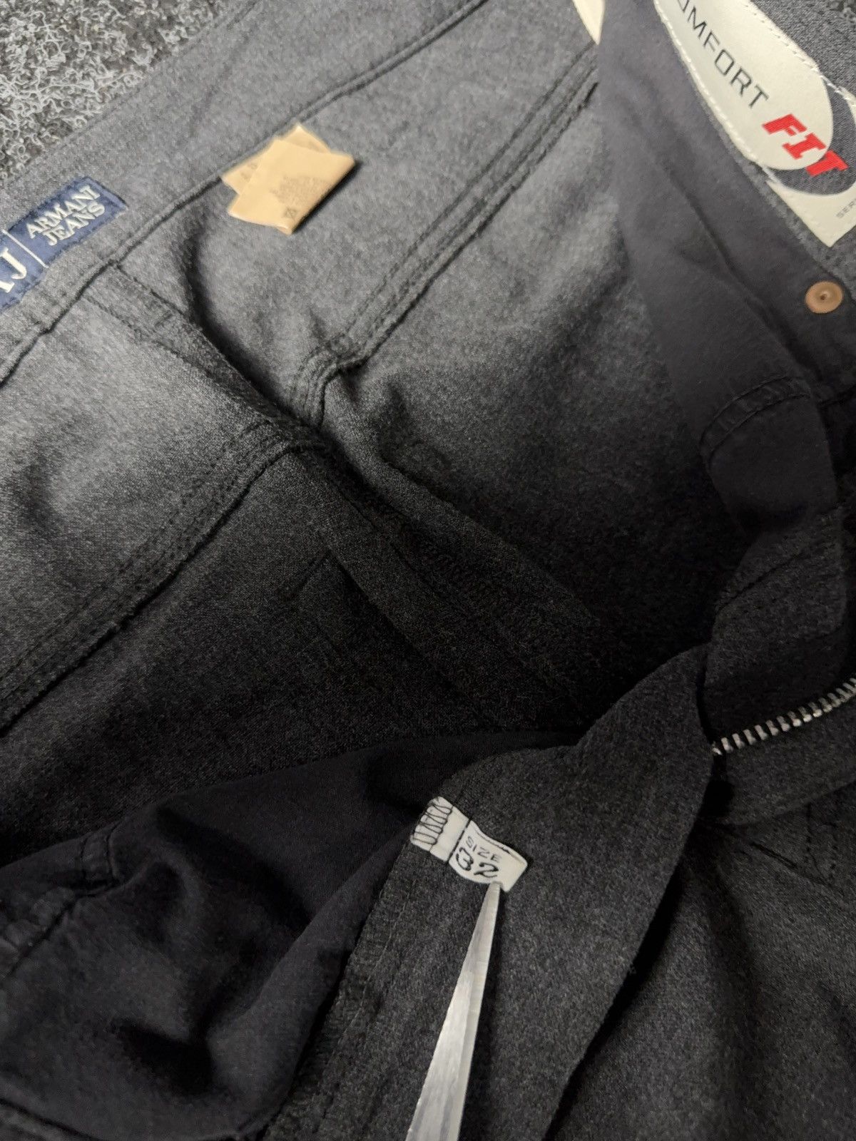 Armani Luxury 00s Armani Jeans Comfort Fit Grey Wool Blend Pants Size US 32 / EU 48 - 11 Thumbnail