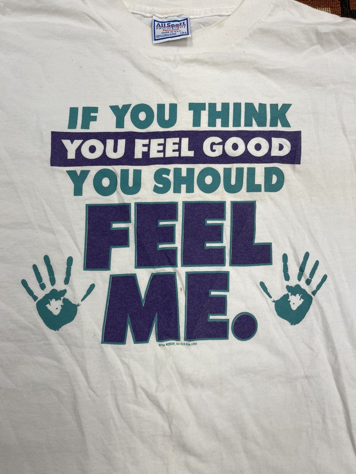 Vintage VTG 90s HUMOR TEE FEEL ME. Size US L / EU 52-54 / 3 - 2 Thumbnail