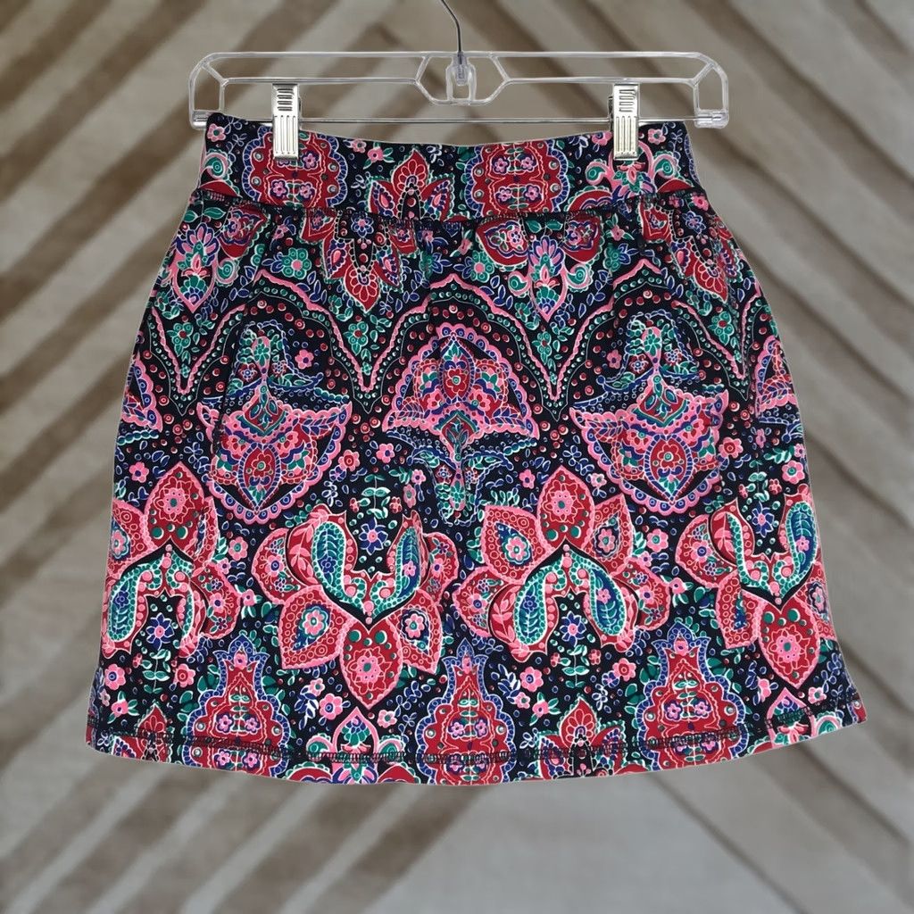 Talbots T BY TALBOTS - Womens P - Multi Colored Paisley Elastic Waist Skort Size 28" / US 6 / IT 42 - 1 Thumbnail