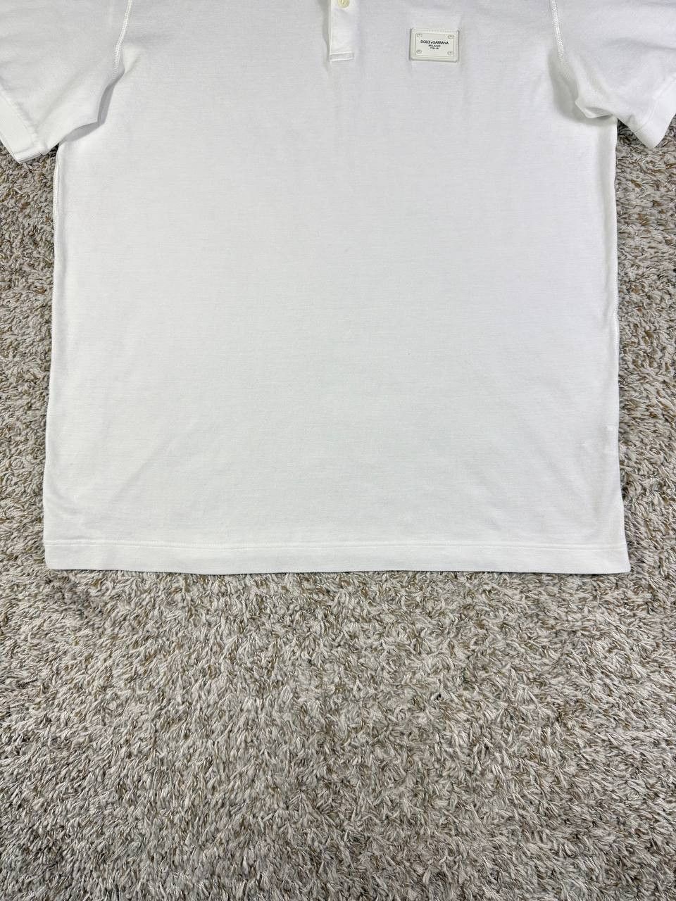 Dolce & Gabbana Dolce & Gabbana Logo Plaque Polo Shirt In White Size US XL / EU 56 / 4 - 3 Thumbnail