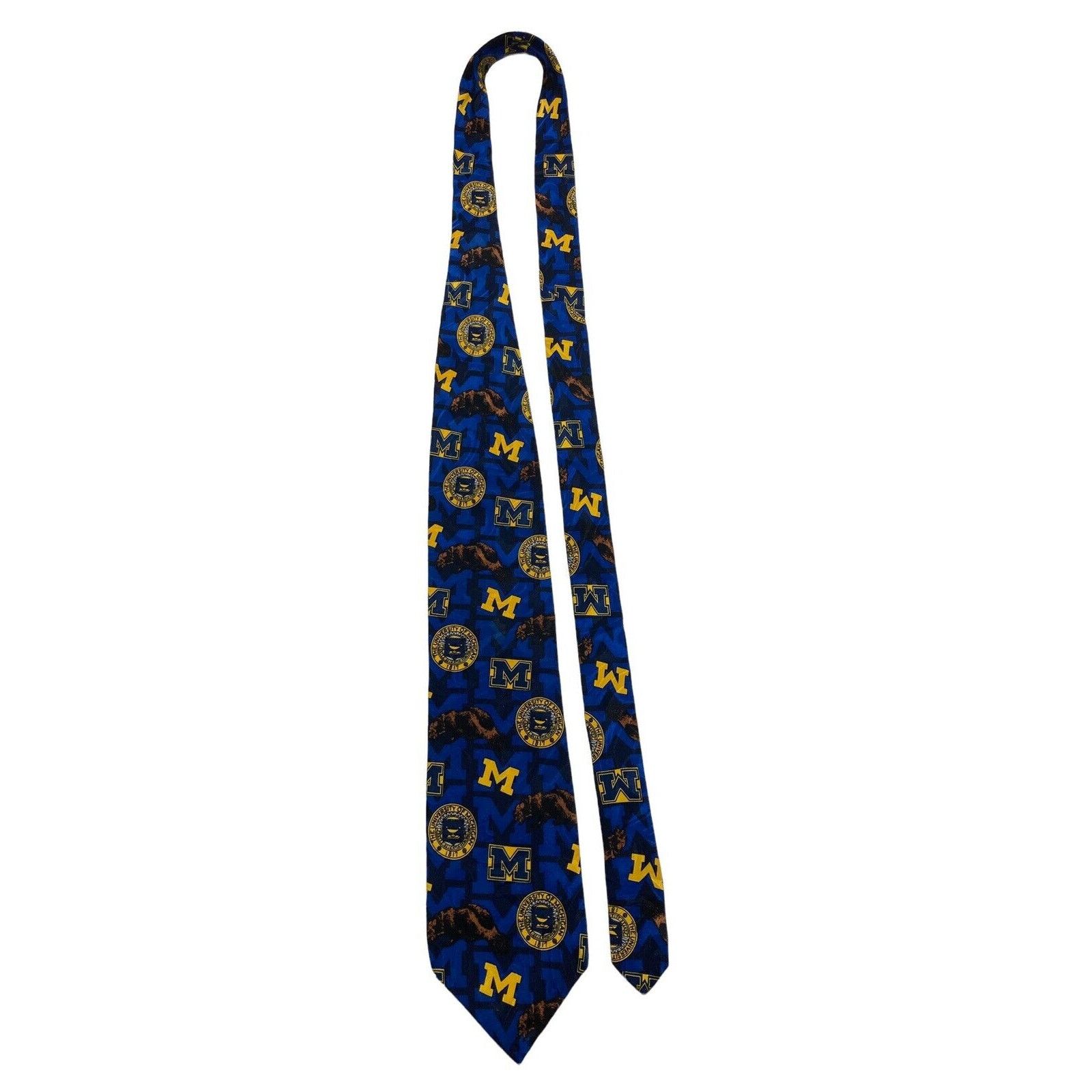 Other Merge Left University Of Michigan Logo Wolverine Necktie Size ONE SIZE - 2 Thumbnail