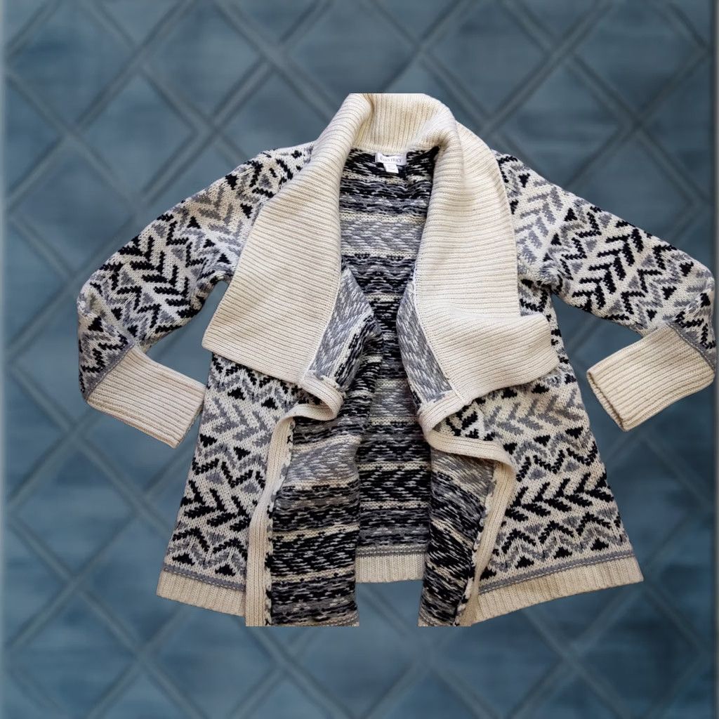 Ellen Tracy VINTAGE Ellen Tracy Sweater Womens L Cardigan Shawl Collar Open Wool Knit Size L / US 10 / IT 46 - 1 Thumbnail