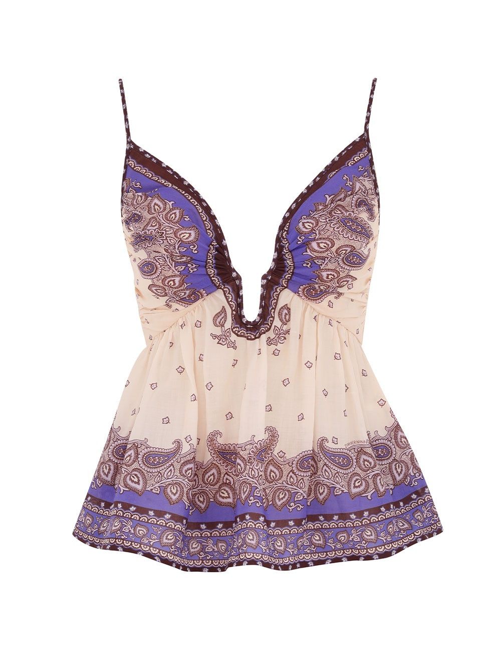 Zimmermann oc11z0126 Maxine Plunge Cami Top in Multicolor Size L / US 10 / IT 46 - 1 Thumbnail