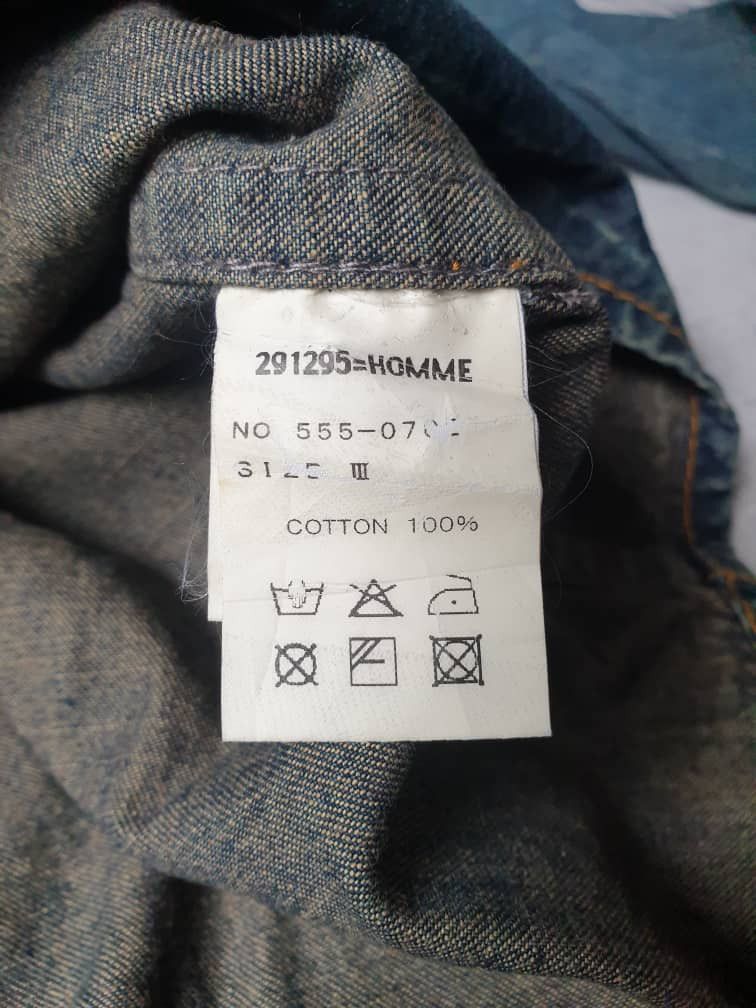 Japanese Brand 💥291295=Homme distressed patchwork Japanese chambray shirt Size US M / EU 48-50 / 2 - 2 Thumbnail