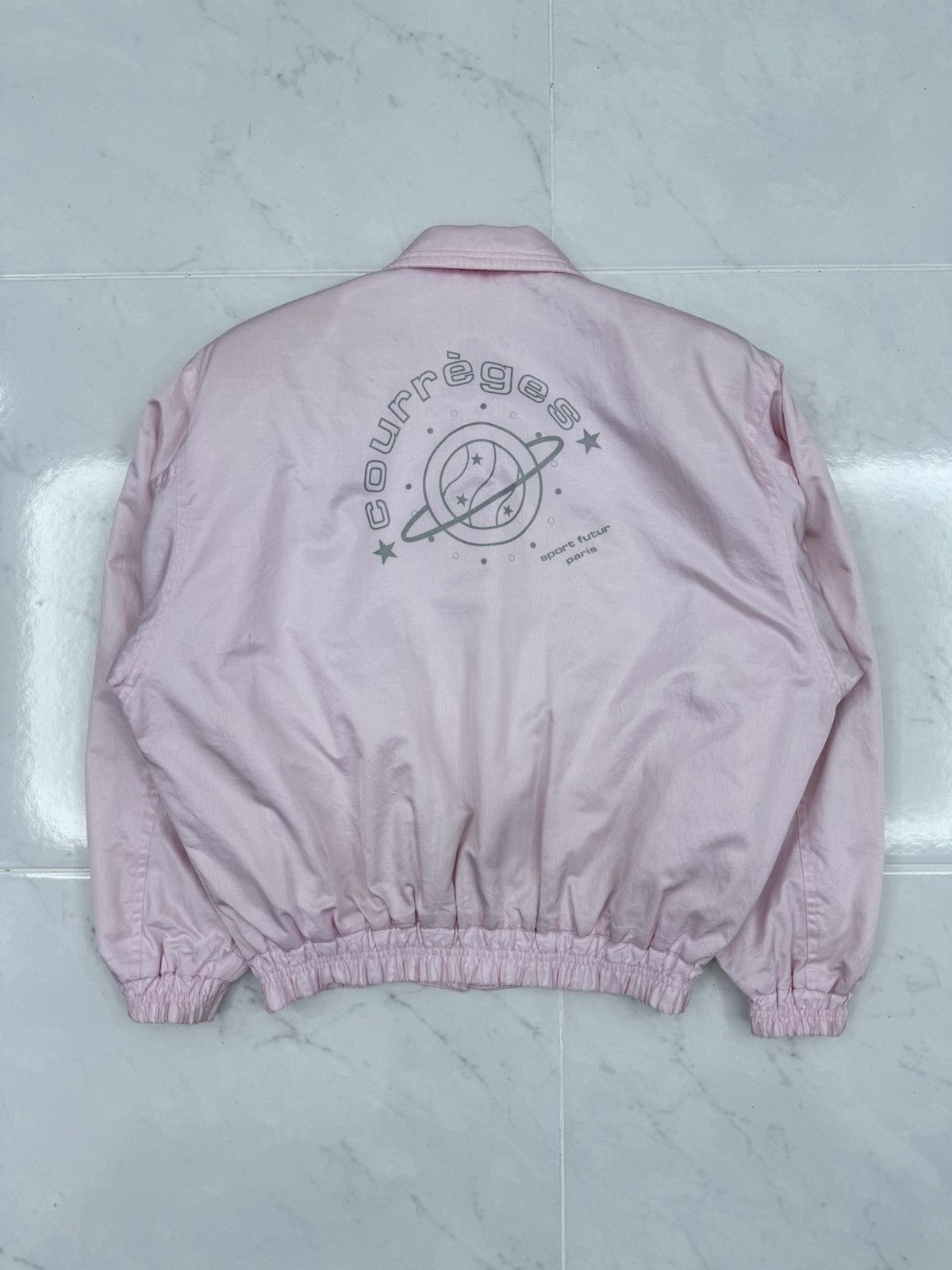 Courreges Vintage 80s COURREGES Sport Futur Biglogo Bomber Jacket Size L / US 10 / IT 46 - 9 Thumbnail