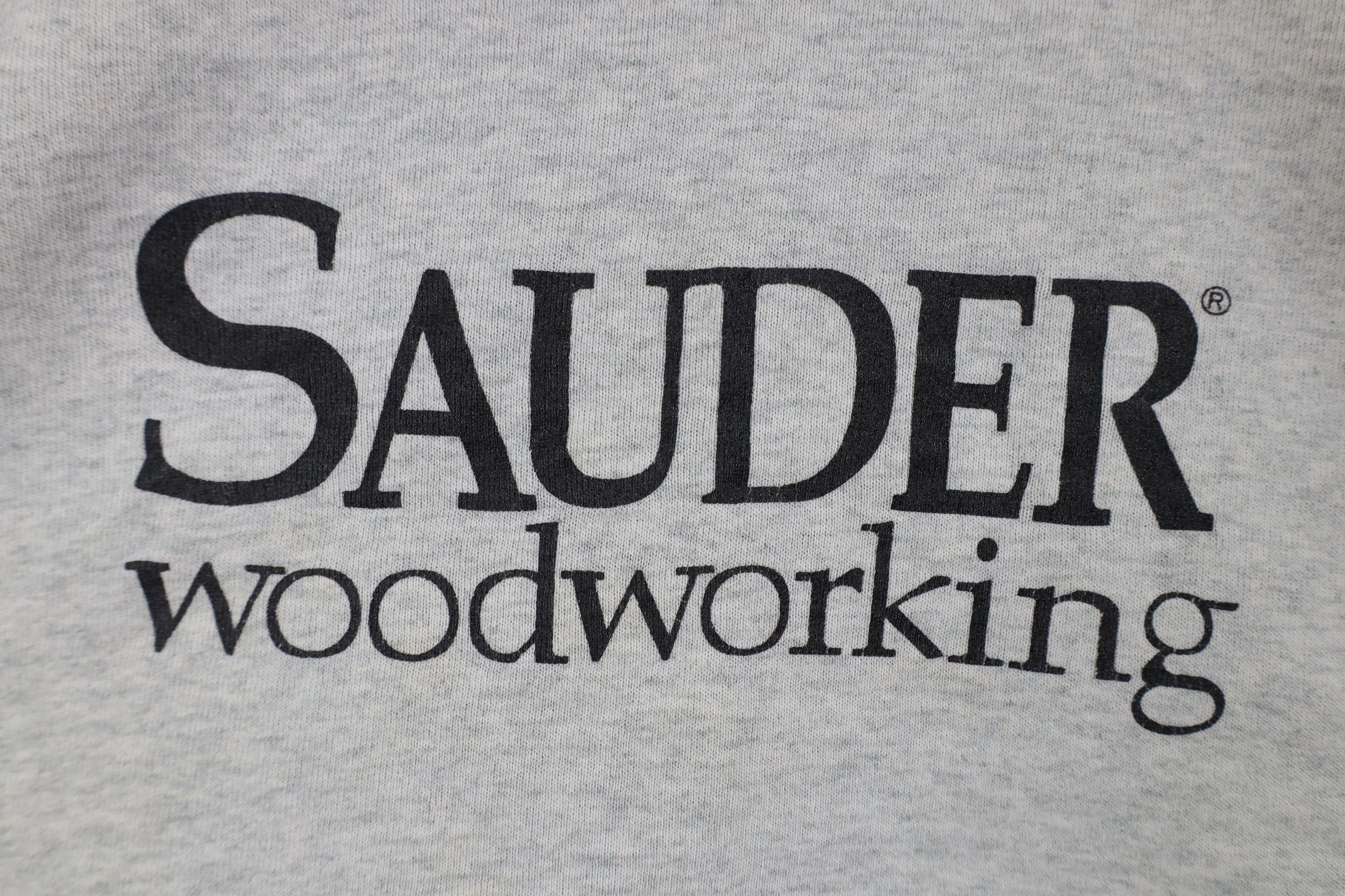 Vintage Vintage 90s Sauder Woodworking Crewneck Sweatshirt Gray USA Size US XL / EU 56 / 4 - 4 Thumbnail