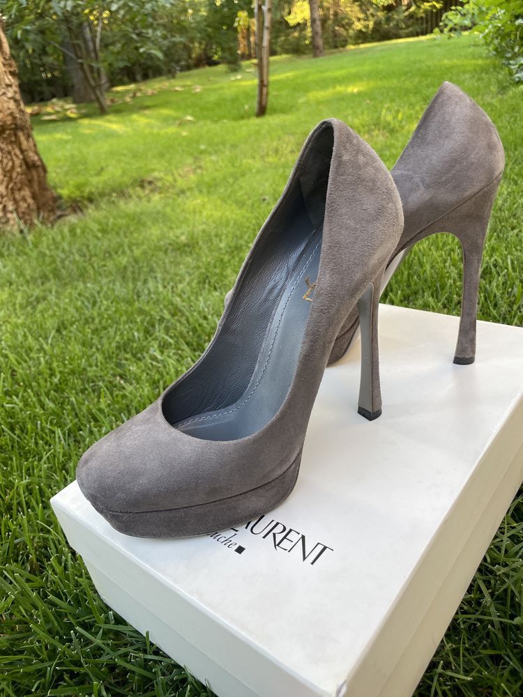 Yves Saint Laurent Ysl High Heels Suede Shoes Size US 7.5 / IT 37.5 - 6 Thumbnail