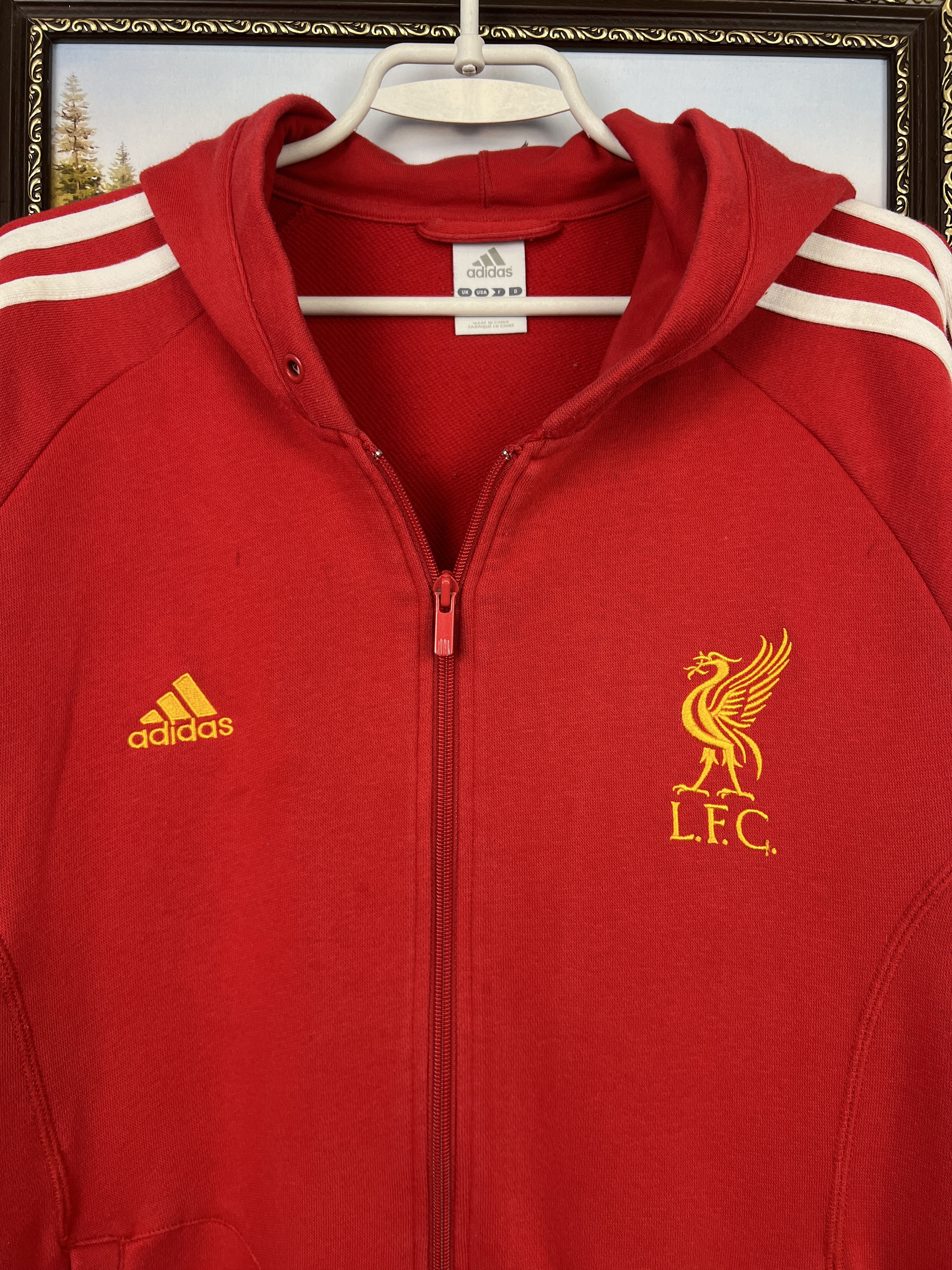 Adidas Vintage Adidas Liverpool Football Hoodie Jacket YNWA Size US L / EU 52-54 / 3 - 3 Thumbnail