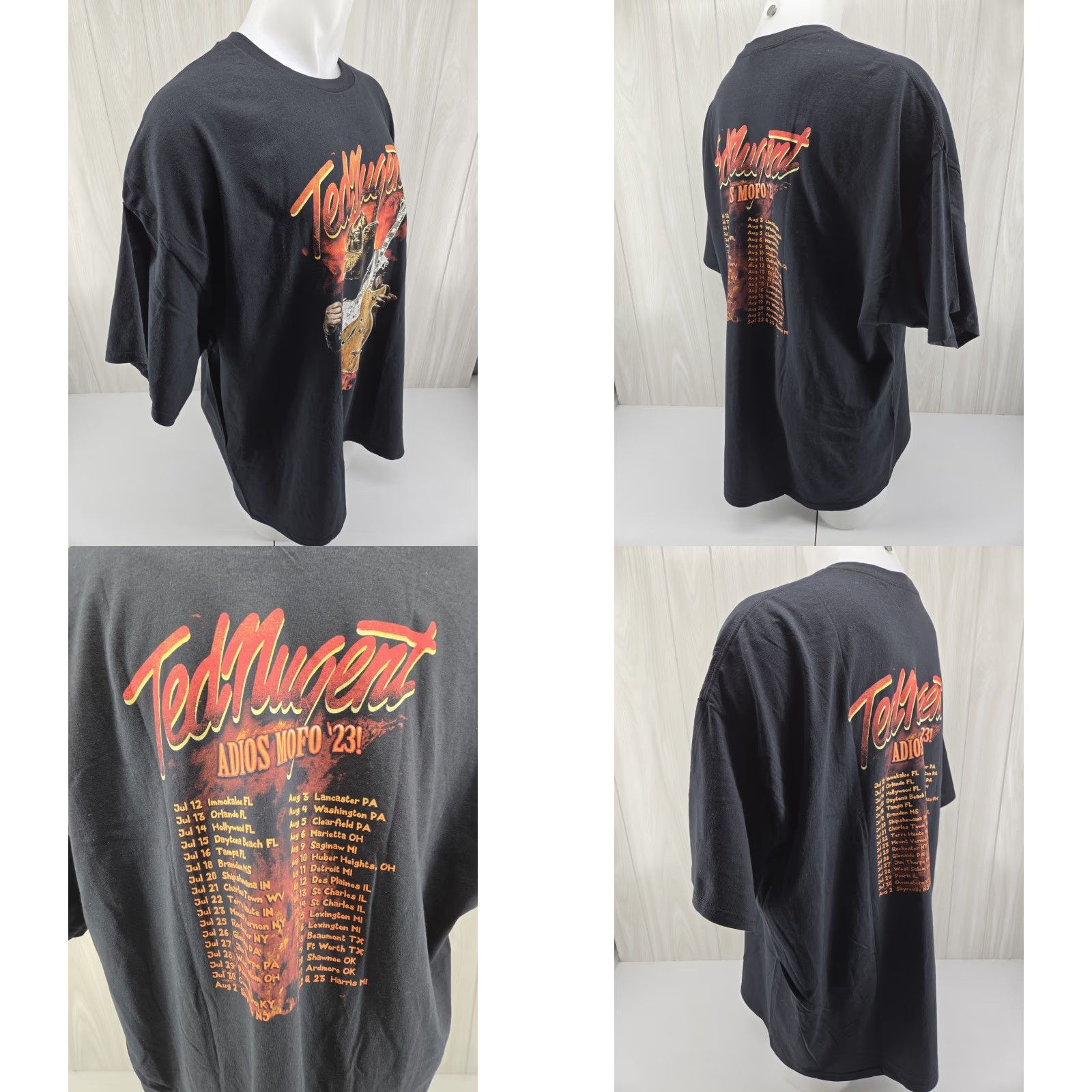 Gildan Ted Nugent Adios Mofo 2023 Tour T-Shirt Concert Music 3XL Black Gildan Short Sleeve Men Vintage No Size US XXL / EU 58 / 5 - 8 Thumbnail