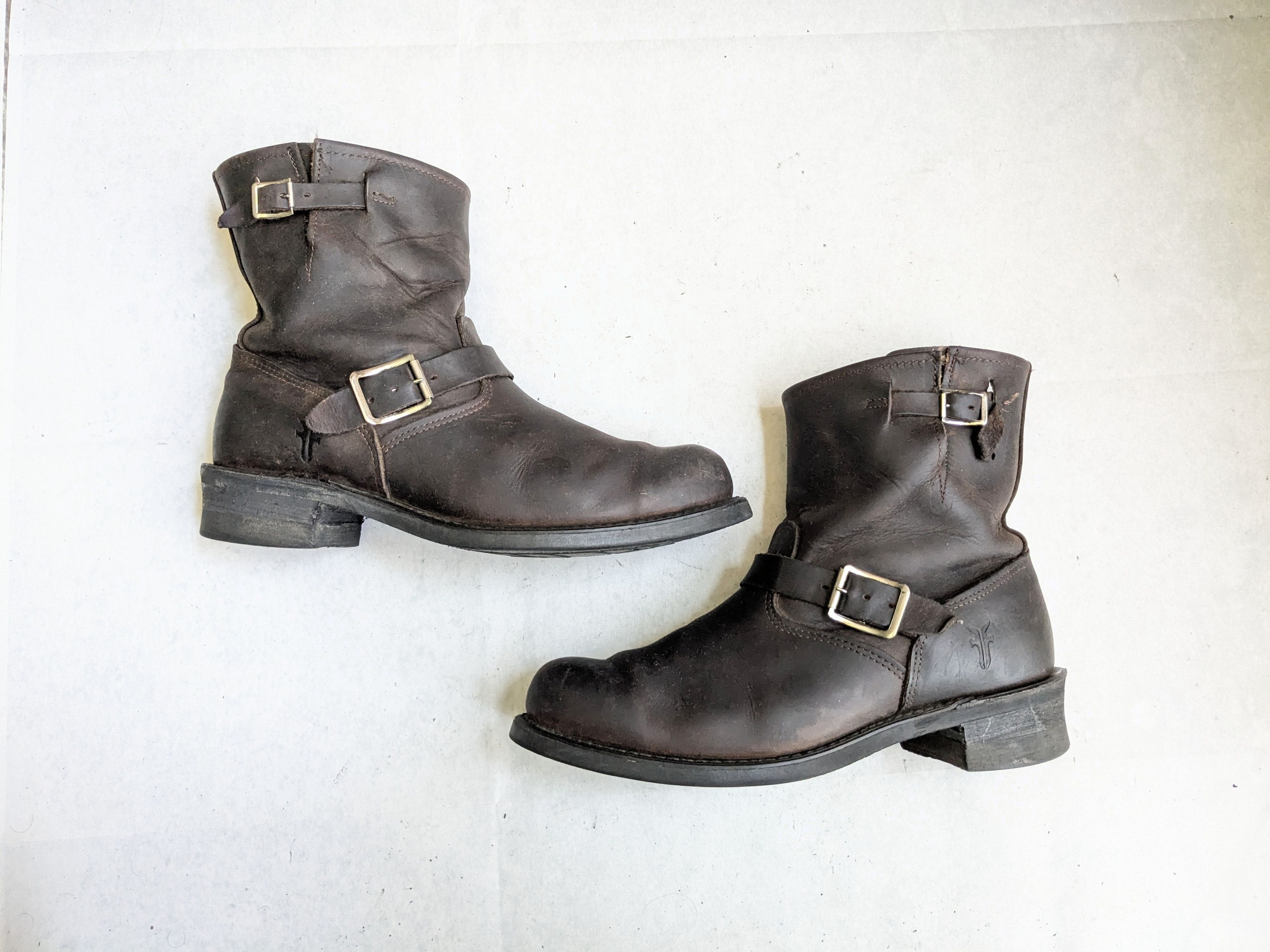 Frye Frye Engineer Boots Brown 10.5 M Leather Straps Buckle Size US 10.5 / EU 43-44 - 1 Thumbnail