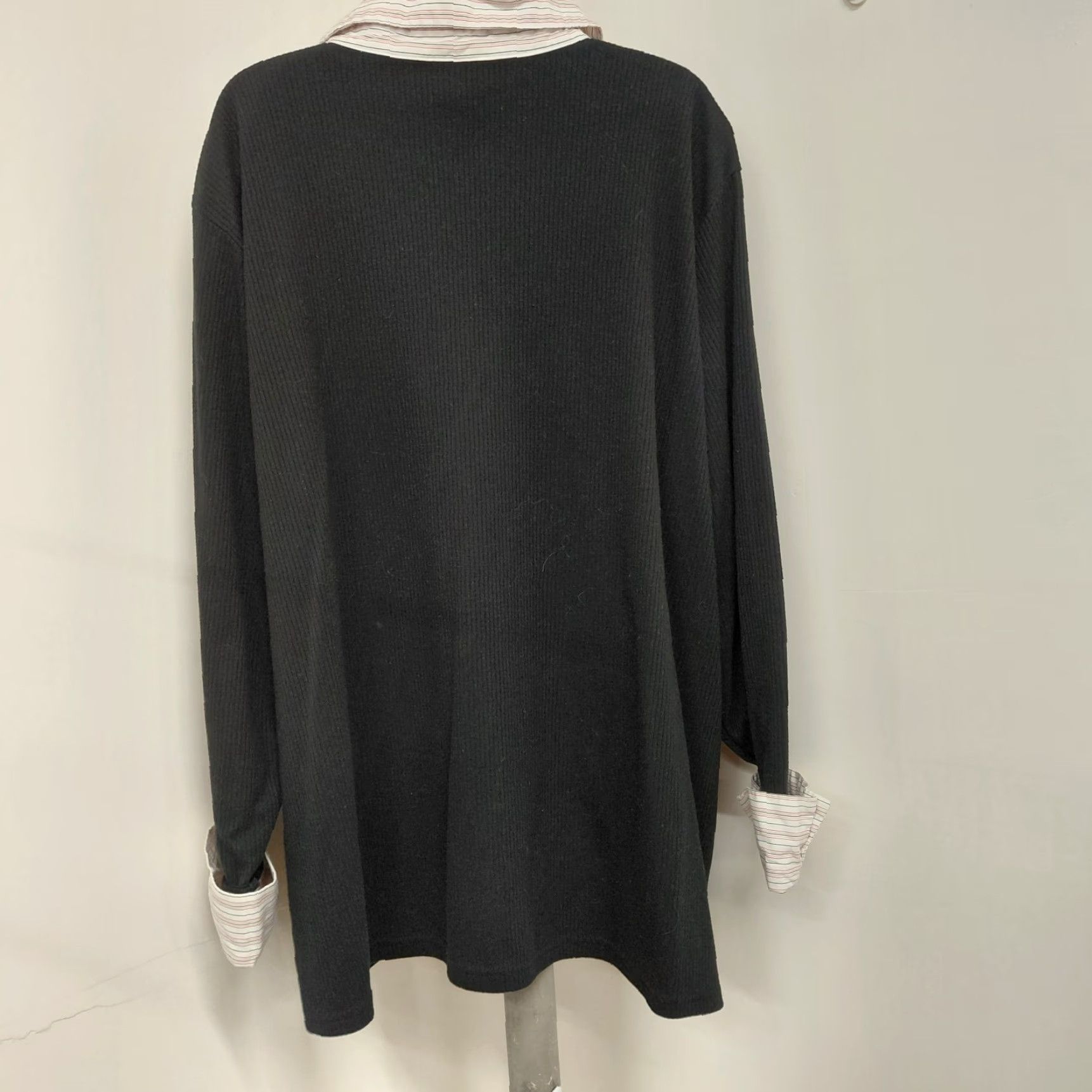 Vintage Venezia Vitale Sweater Black Long Sleeve Collar Striped Shirt Womens 18/20 Plus Knit Pullover Casual Sleeve 3/4 Sleeve V-Neck Fans Mens? Size XXL / US 16-18 / IT 52-54 - 4 Thumbnail