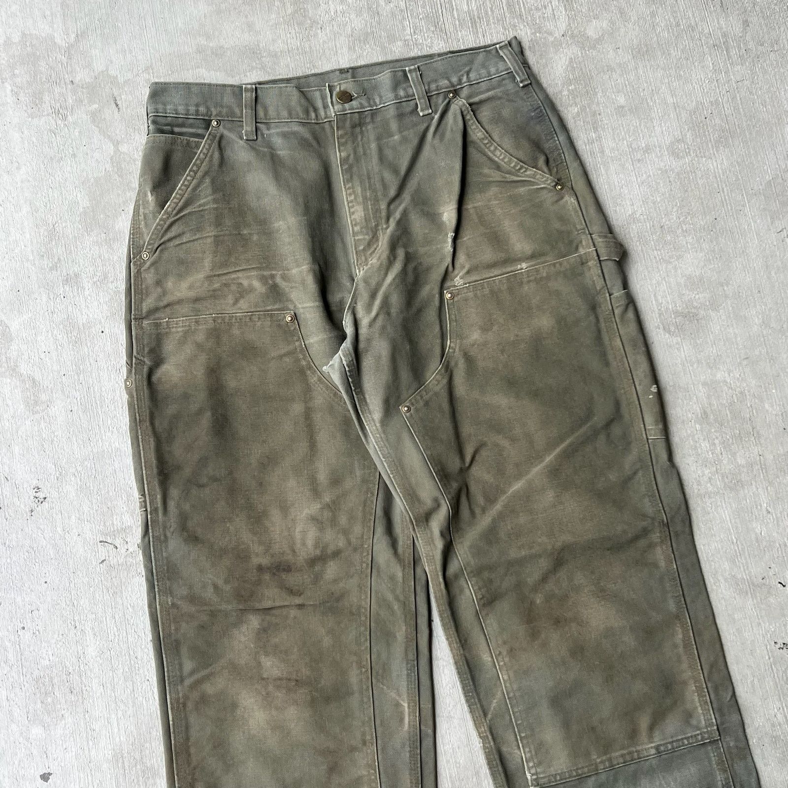 Carhartt × Vintage Carhartt MOS green double knee work wear carpenter pants Size US 33 - 2 Thumbnail