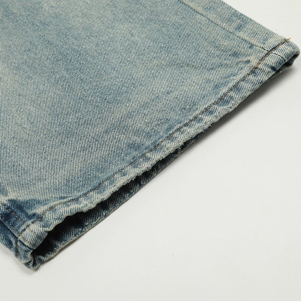 Vintage American men's straight gradient distressed washed jeans Size US 32 / EU 48 - 6 Thumbnail