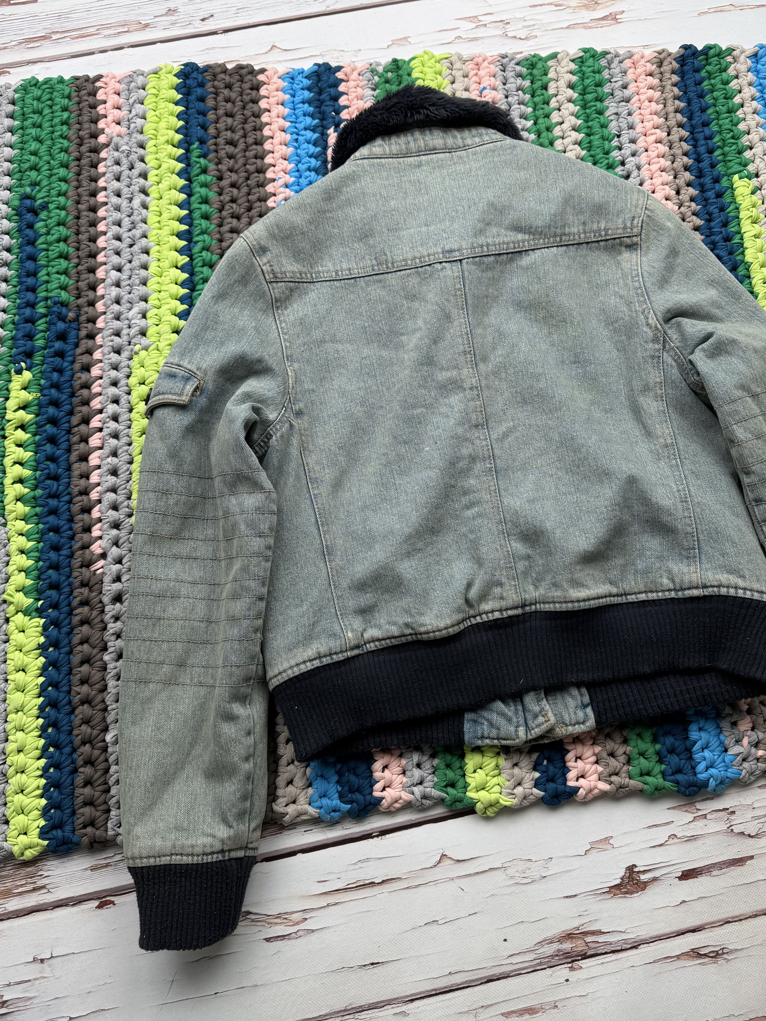 Hysteric Glamour Y2K Faded Cropped Jacket With Faux Fur Details (ET1)(D15) Size L / US 10 / IT 46 - 8 Thumbnail