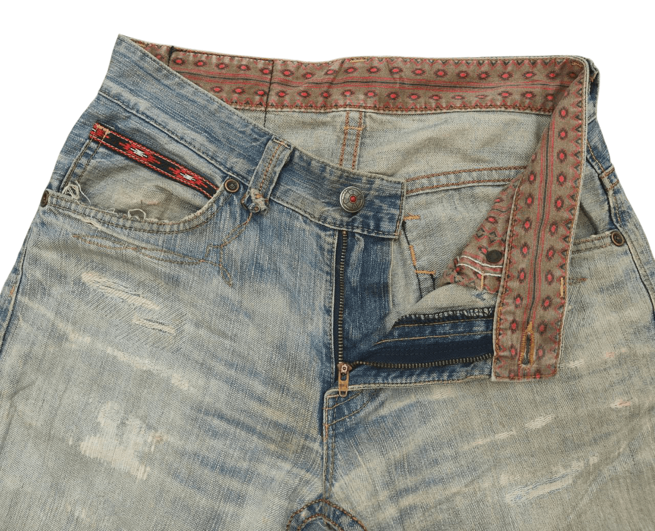Vintage Vintage Edwin Ripped Distressed Denim Size US 30 / EU 46 - 7 Thumbnail