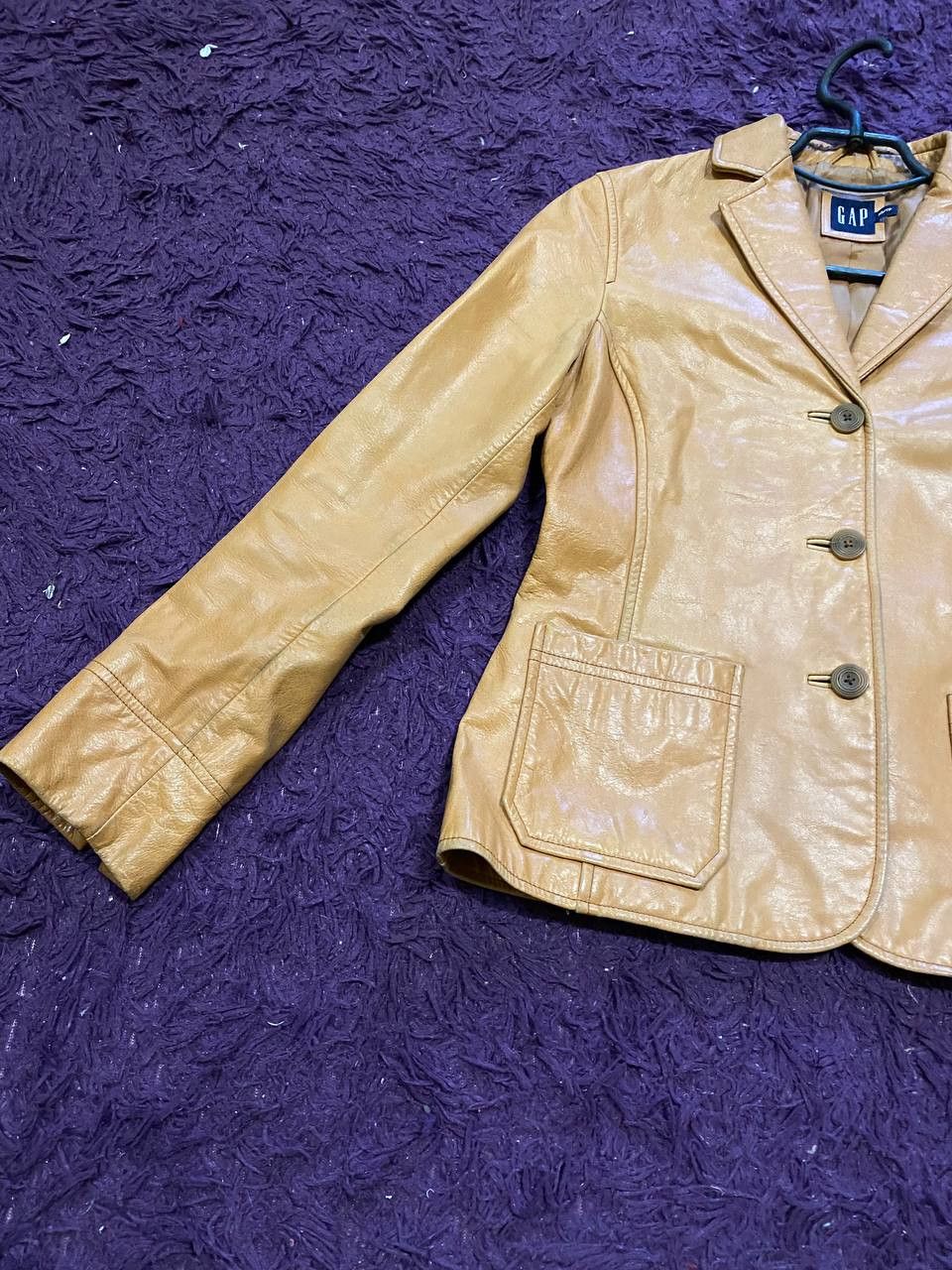 Gap Vintage Gap Leather Jacket Blazer Cafe Racer Moto Size XS / US 0-2 / IT 36-38 - 14 Thumbnail