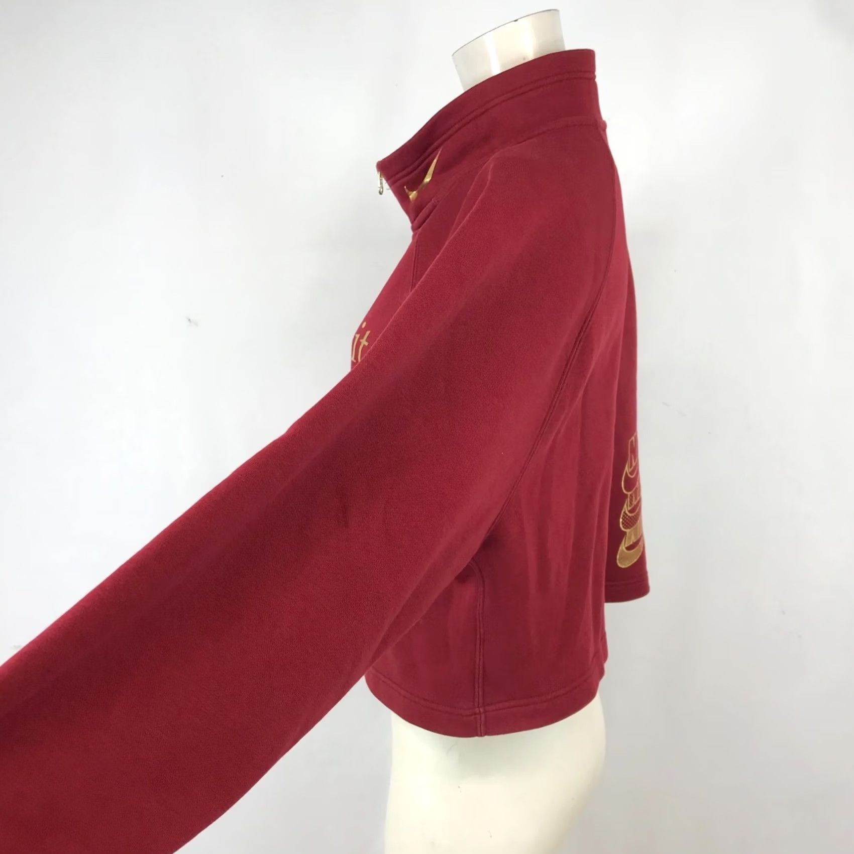 Nike NIKE Women's M BURGUNDY Just Do It 1/4 Zip Sweatshirt BV4990-677 Sweatshirt Women M Pullover Activewear Size M / US 6-8 / IT 42-44 - 4 Thumbnail