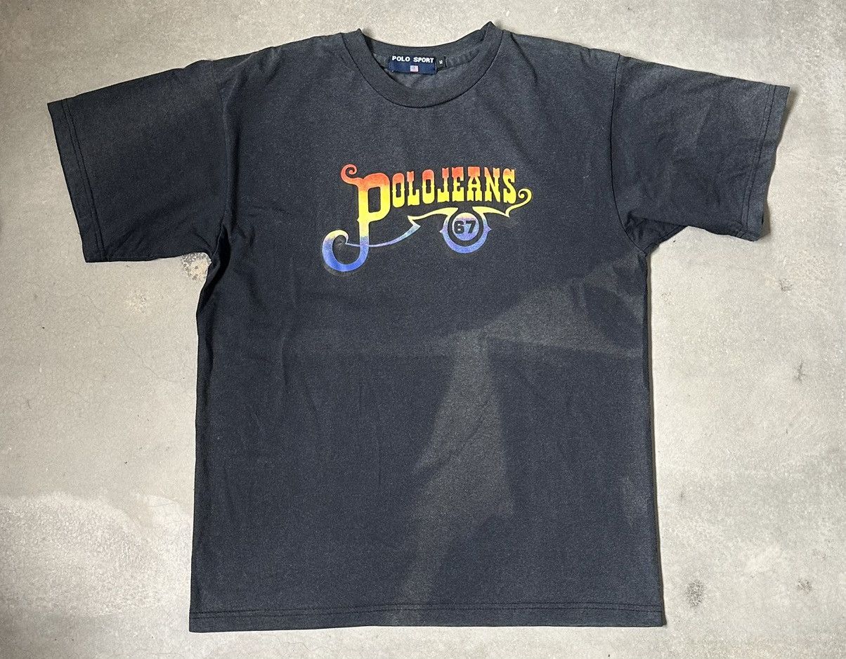 Polo Ralph Lauren VINTAGE WELL FADED POLO SPORT POLO JEANS TEE Size US M / EU 48-50 / 2 - 1 Thumbnail