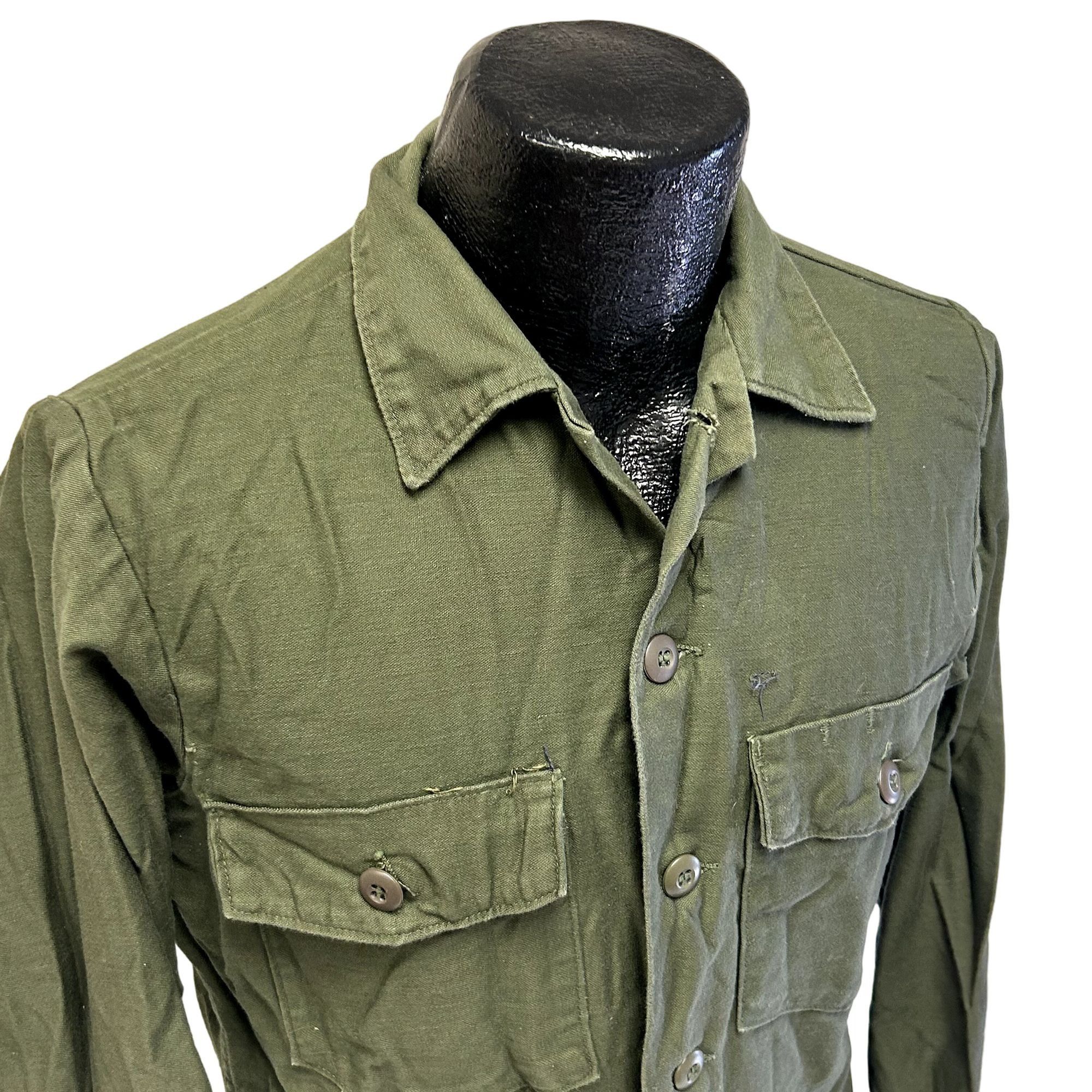 70's Vietnam Military US Navy SATEEN OG 107 Utility Shirt