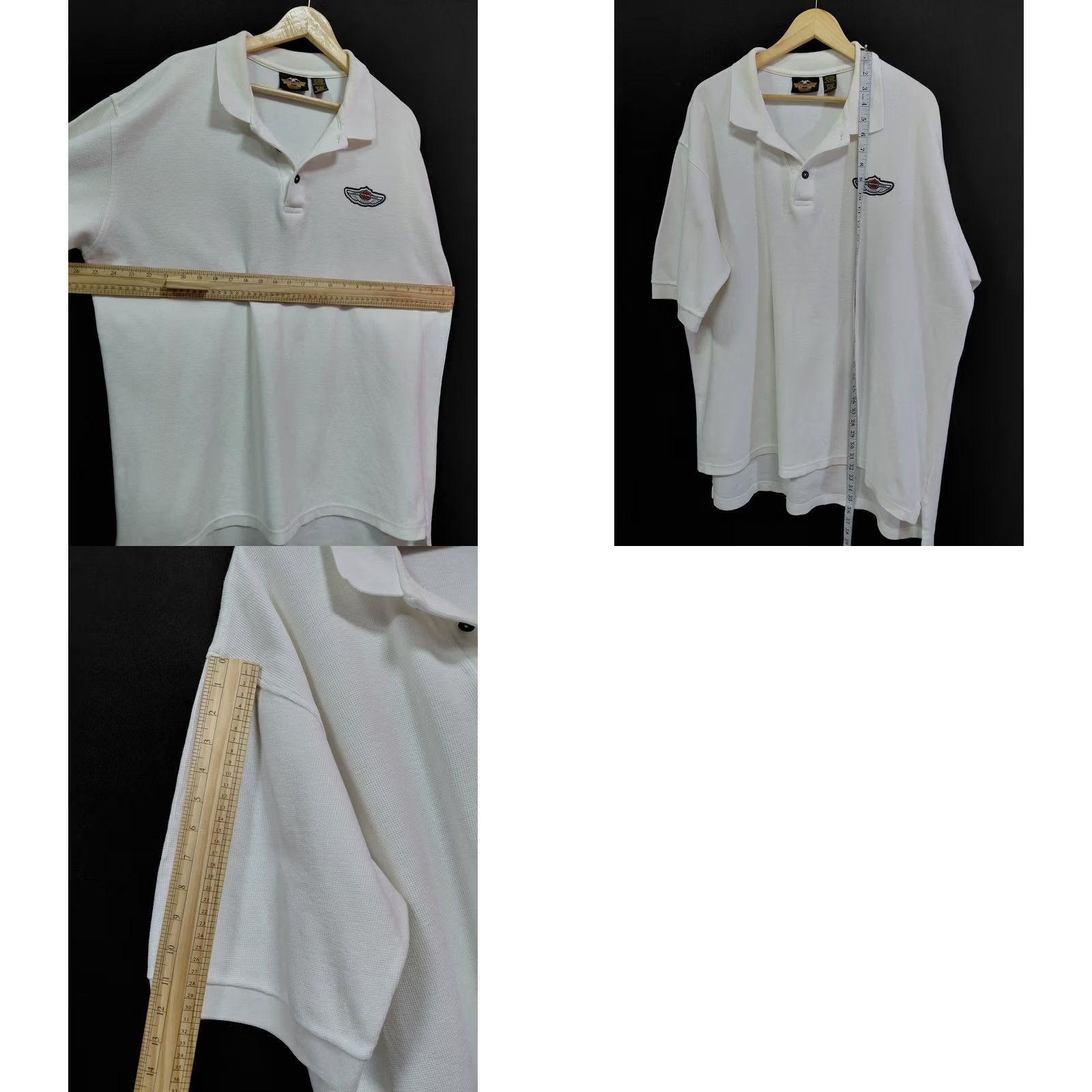 Harley Davidson VINTAGE Harley Davidson Polo Shirt XL White Solid Knit Mens Size US XL / EU 56 / 4 - 8 Thumbnail