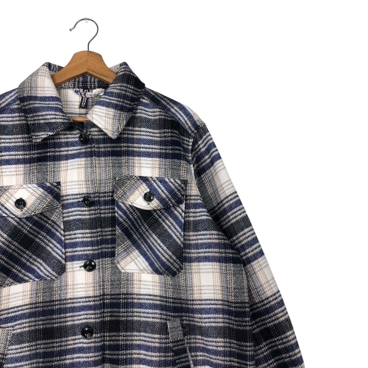 Japanese Brand 📌Vintage Flannel Jacket Wool Divided Tartan Issey Miyake Size US M / EU 48-50 / 2 - 7 Thumbnail