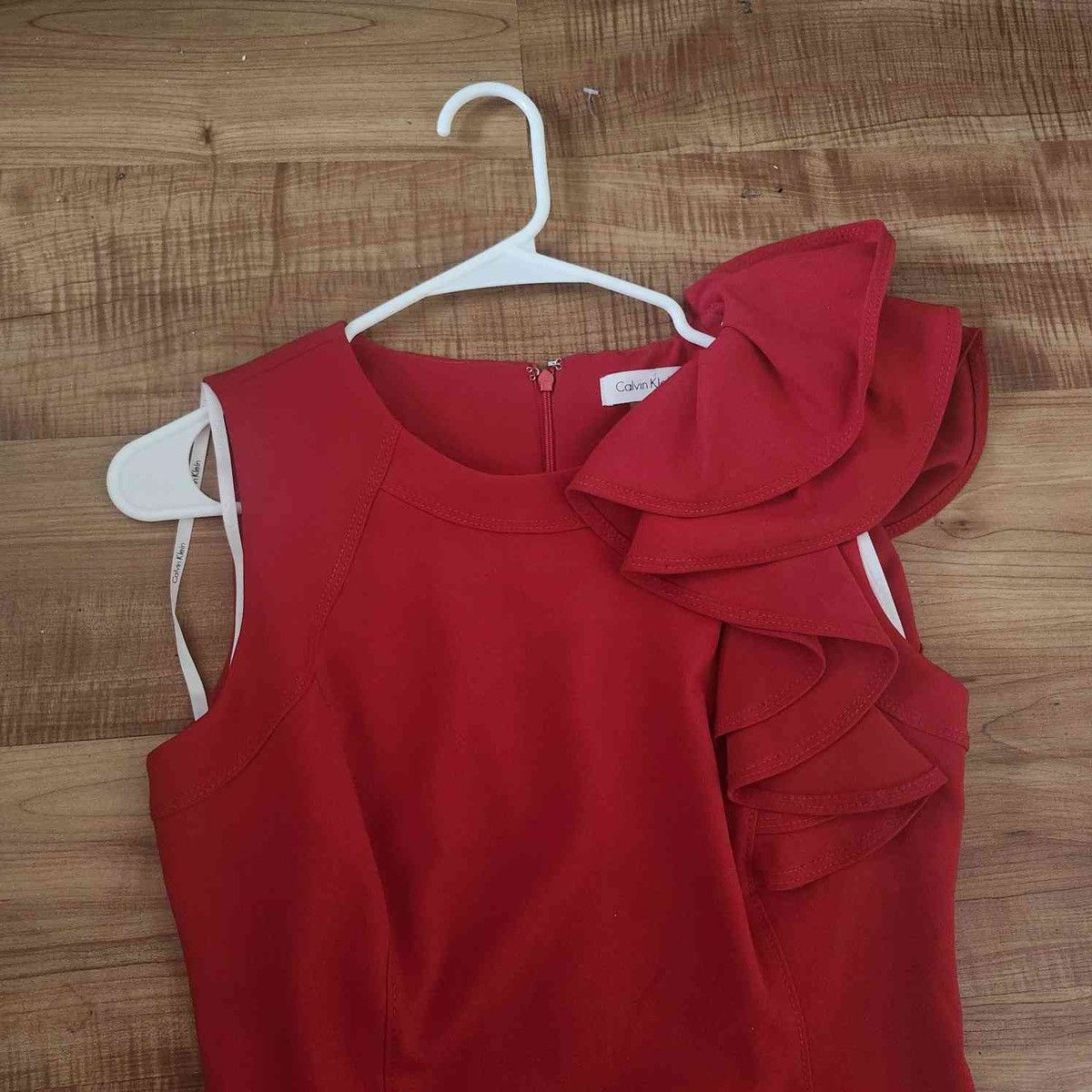 Calvin Klein Red Flora Dress Size S / US 4 / IT 40 - 2 Thumbnail