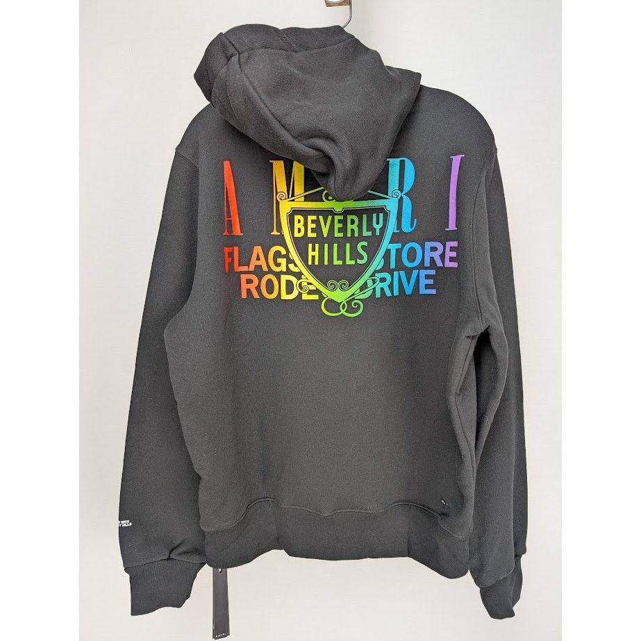 Amiri o1rshd1 Q:2 / Amiri XO Beverly Hills Hoodie in Black/Rainbow Size US S / EU 44-46 / 1 - 9 Thumbnail