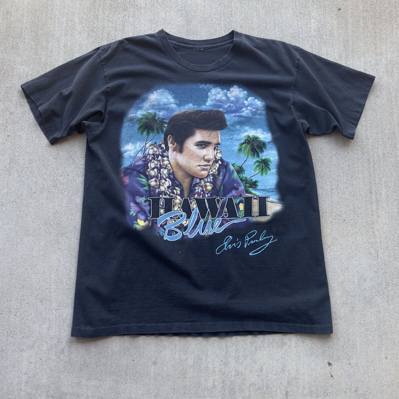Band Tees × Vintage Vintage Elvis Presley Tee Shirt 90s Single Stitch Hawaii Size US XL / EU 56 / 4 - 1 Thumbnail