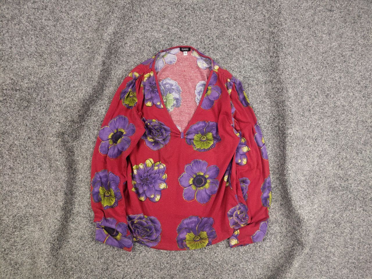 Versace Jeans Couture Vintage 90's Versace Couture cutout chek long sleeve shirt Size L / US 10 / IT 46 - 1 Thumbnail